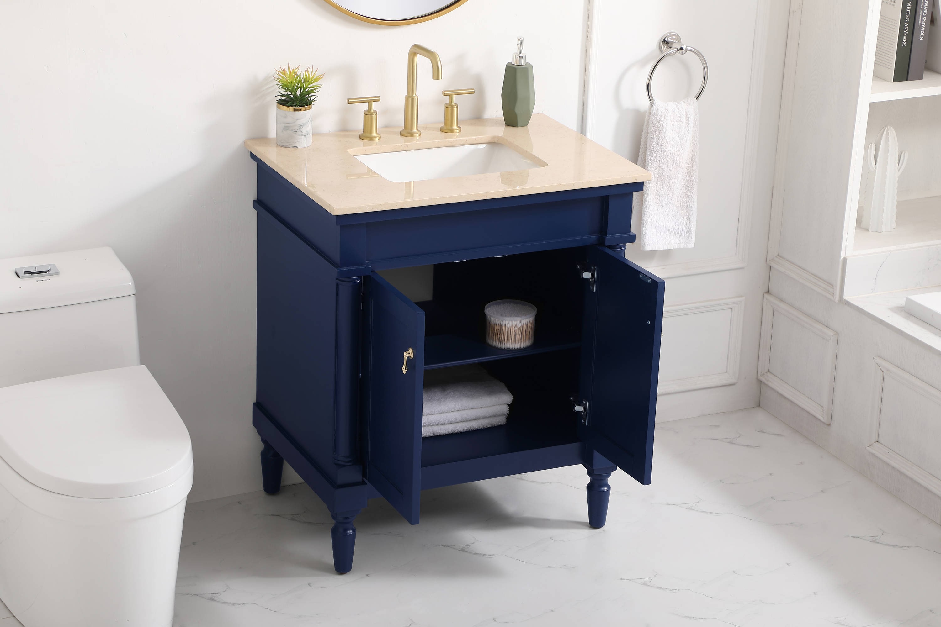 Elegant Decor Home Furnishing 30-in Blue Undermount Single Sink ...