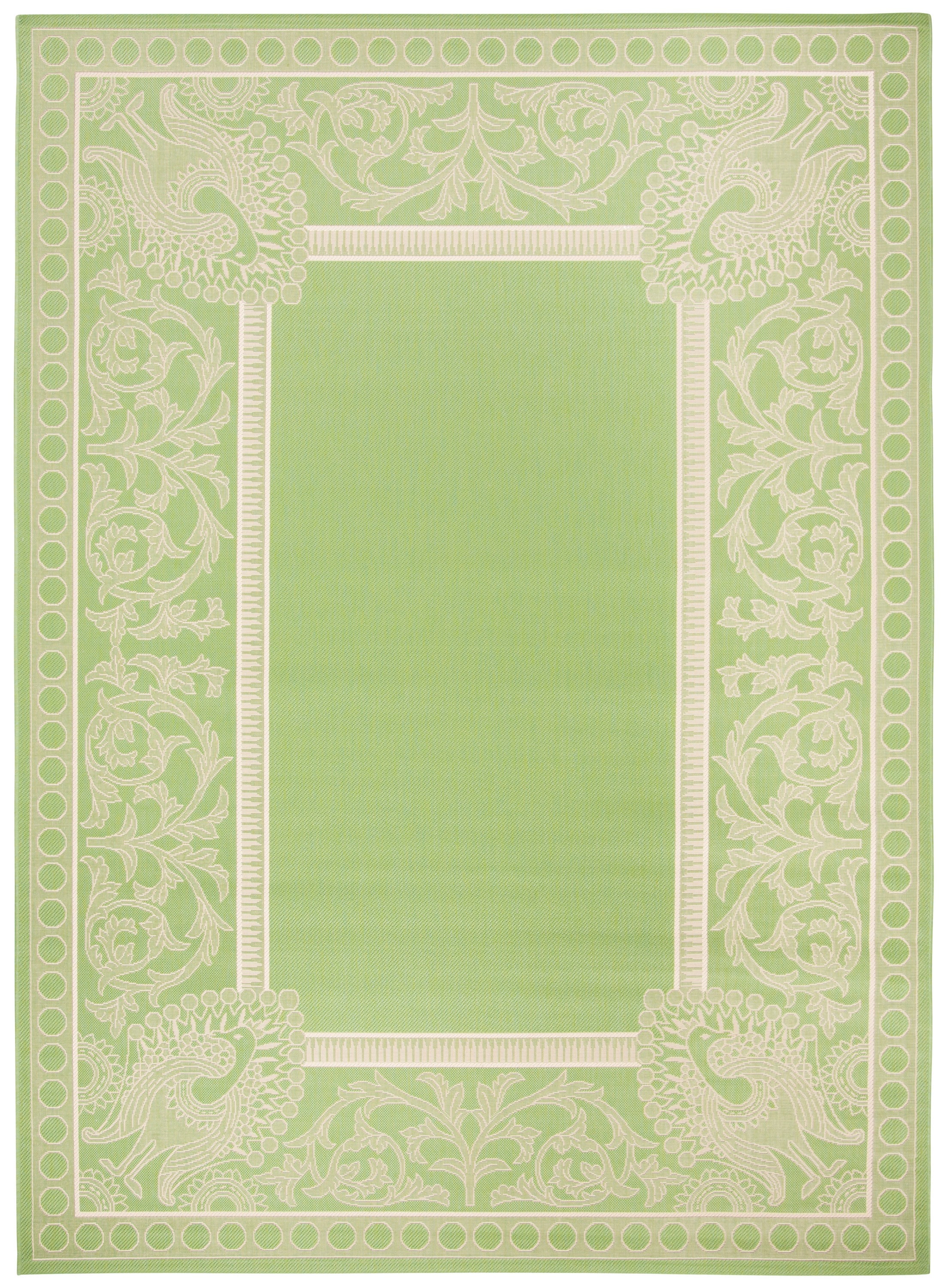 Olive and Natural Rectangular Synthetic Outdoor Area Rug