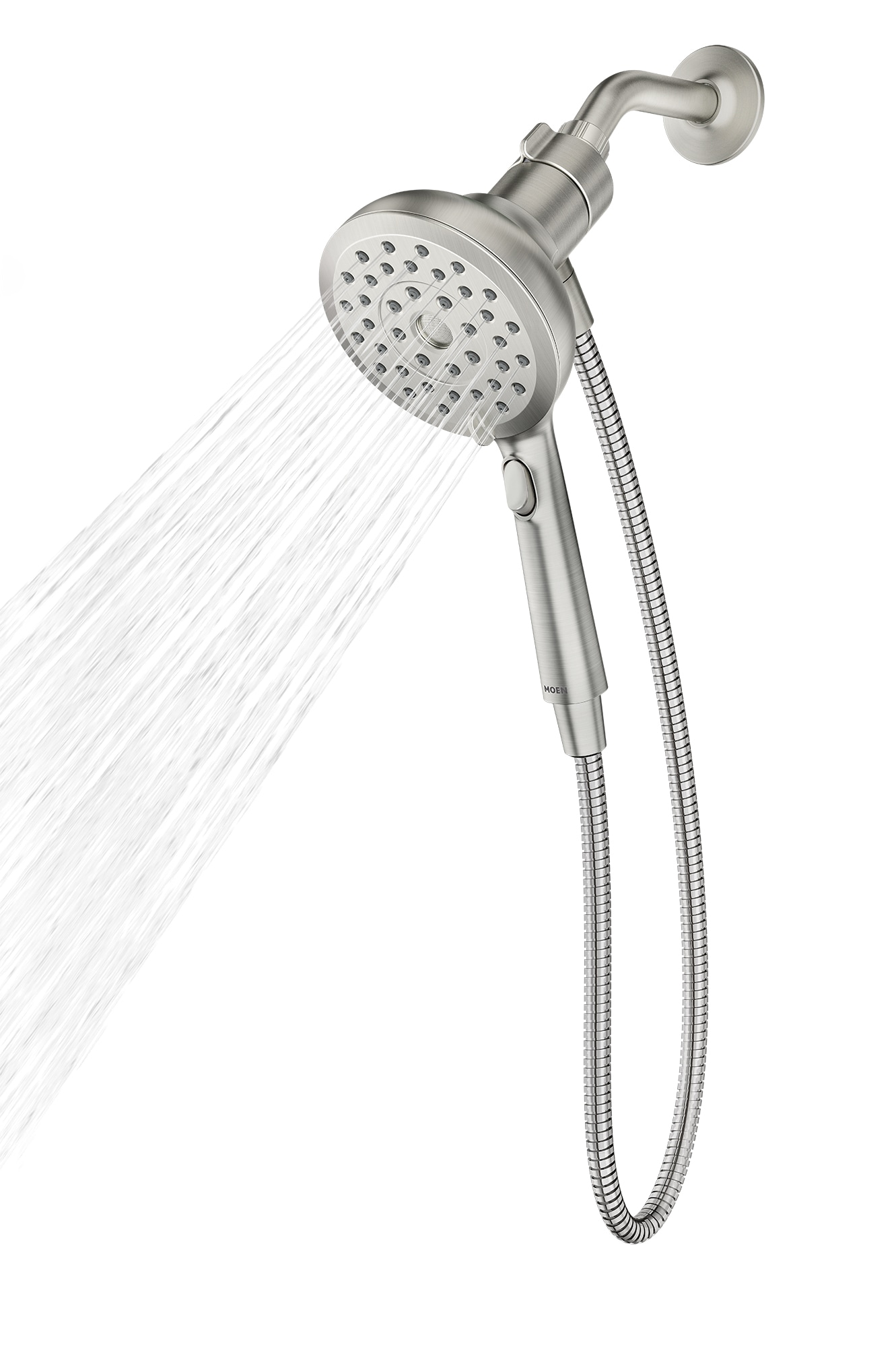 All Metal Hand Held Shower Head with Hose and Holder, Brushed Nickel, Made  w