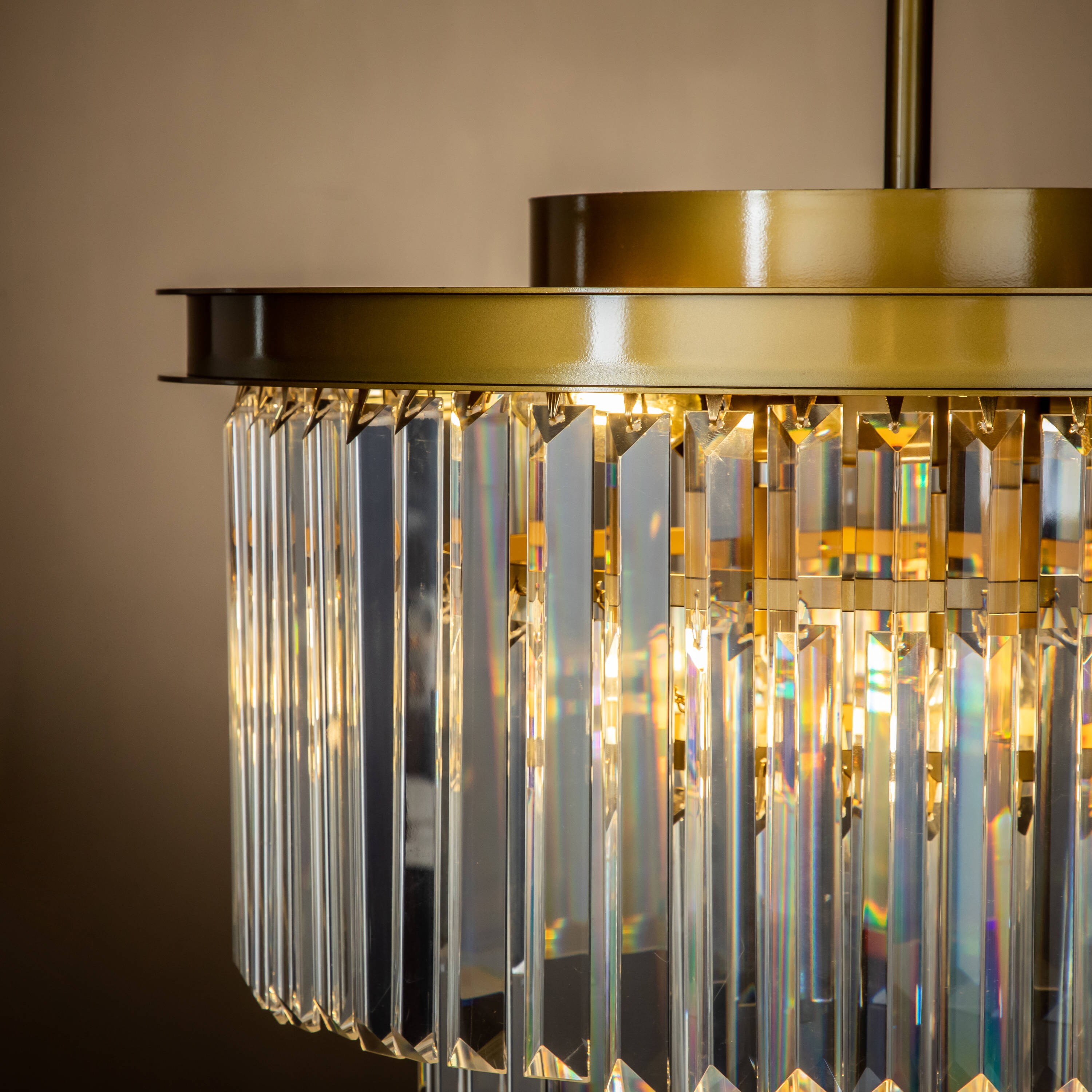 AloaDecor Lighting 6-Light Painted Brass Vintage Crystal Chandelier at ...