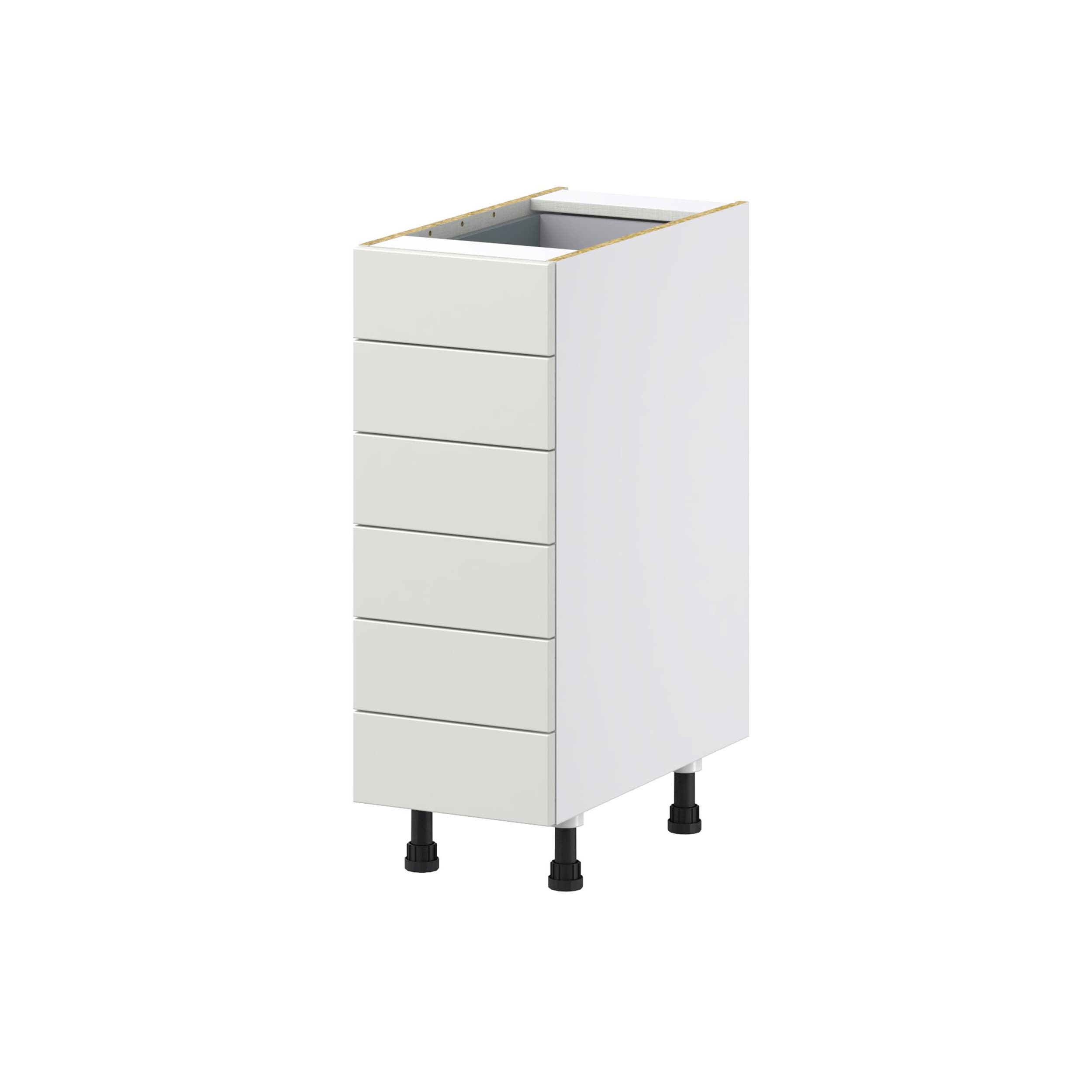 Hugo&Borg Belcourt 24-in W x 34.5-in H x 24-in D Gray Painted 6-Drawer Base Fully Assembled Cabinet (Recessed Panel Style)