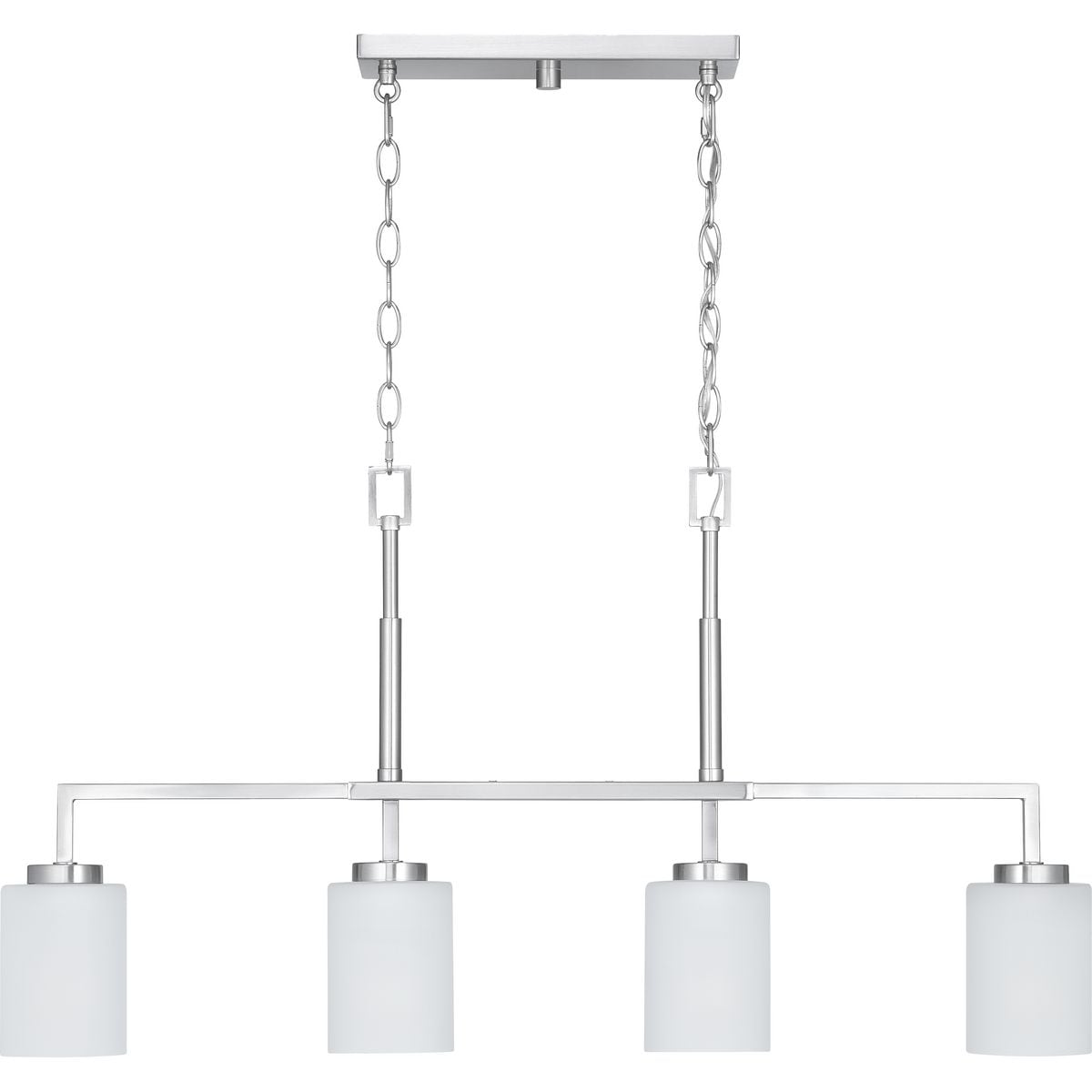 Progress Lighting P400328-009 Rexington 4 -Light Brushed Nickel Modern/contemporary Etched glass Linear Large Hanging Kitchen island light
