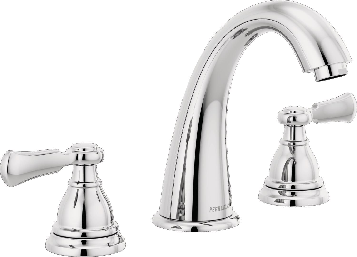 Peerless P3565LF Elmhurst Chrome Widespread 2-handle WaterSense Mid-arc Residential Handle Bathroom Sink Faucet with Drain