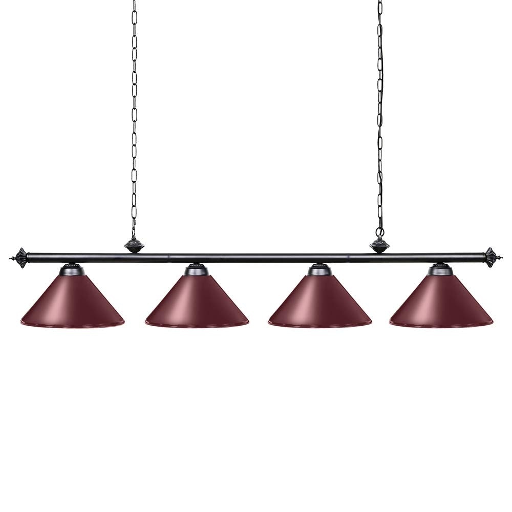 Lukvuzo  4 Piece Industrial Kitchen Pendant Light Matte Black Metal 70.86 in L x 14.17 in W x 13.62 in H Adjustable Chain for Pool Table