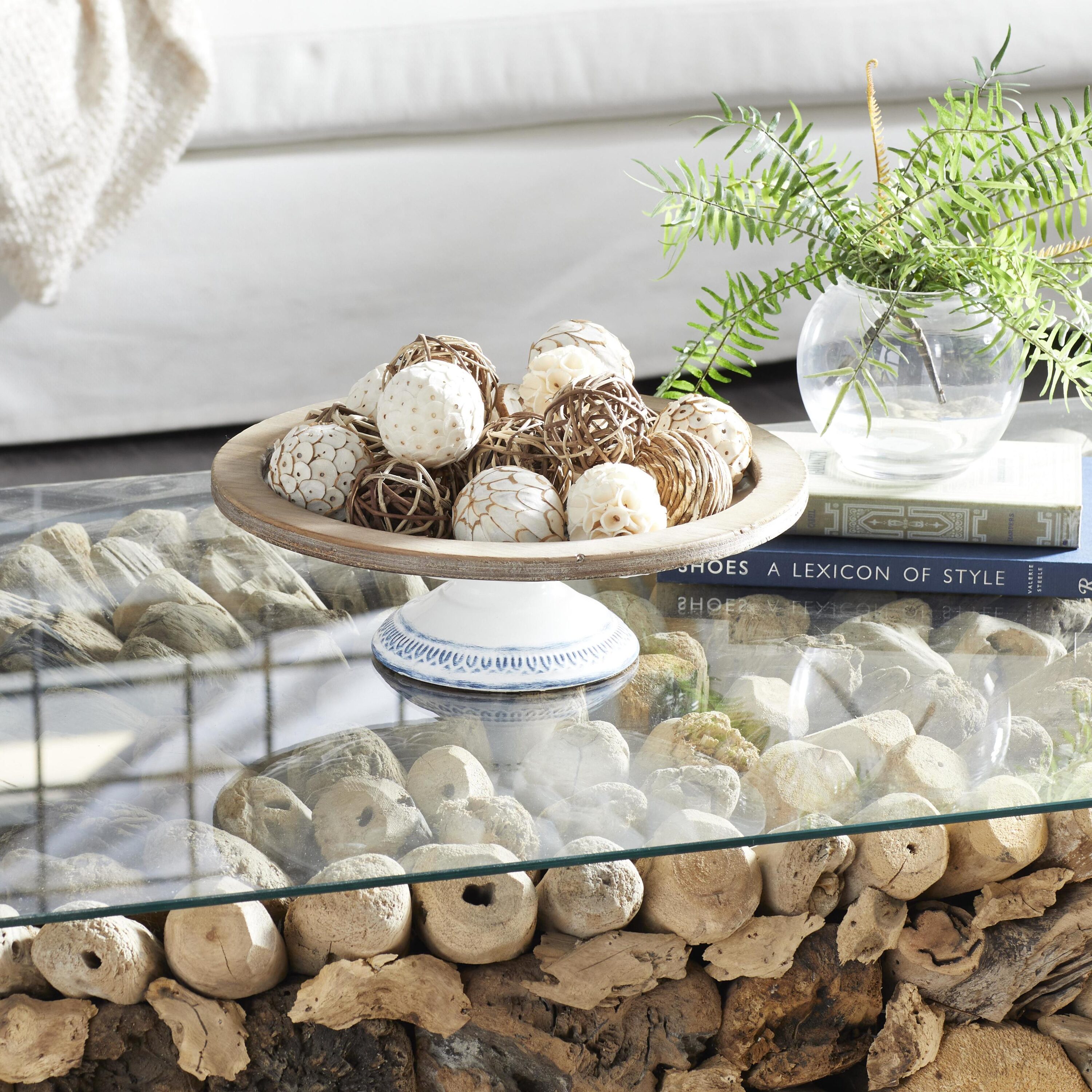 Brown and White Dried Plant Orbs Vase Filler Set