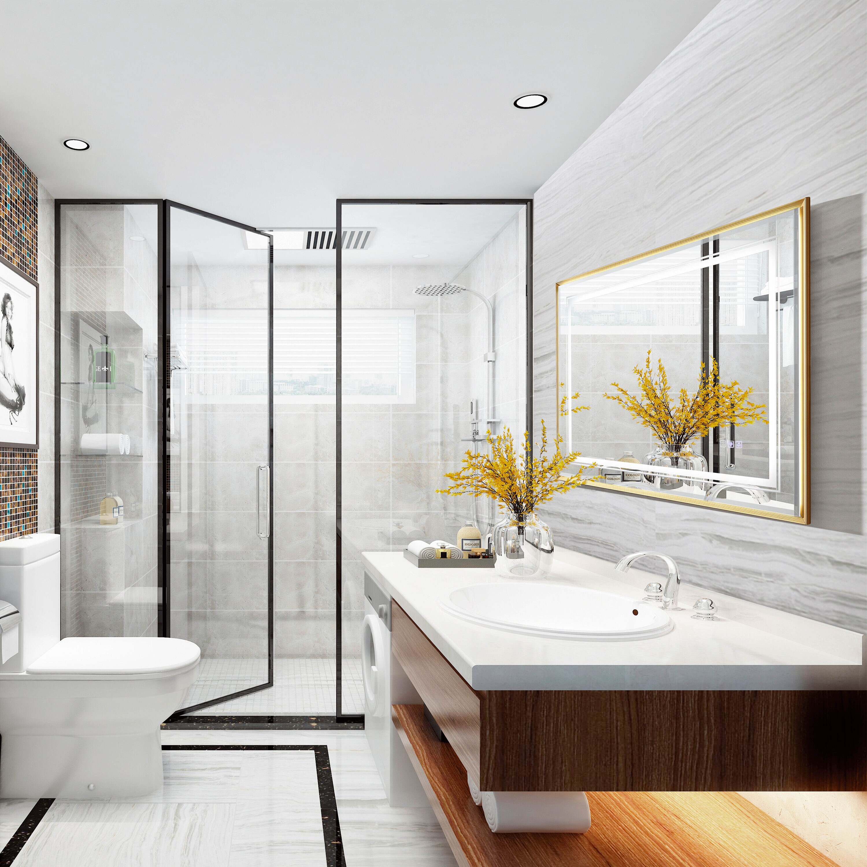 Forclover WBSG-127890 Framed-Bath-Mirrors - View #3