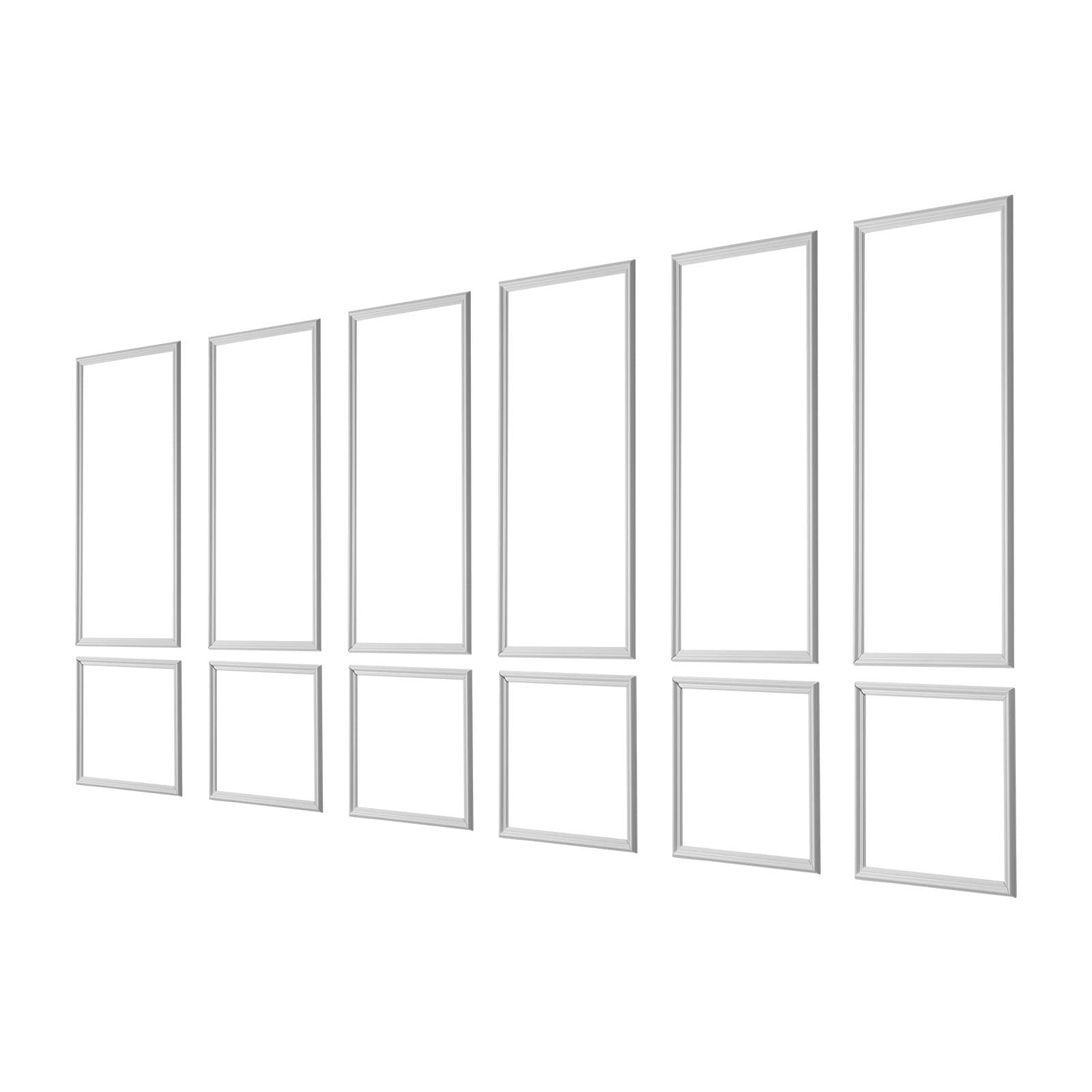 GIVIMO Wall Molding 6 Pack Wainscoting Panels Kit Lightweight Paintable Polystyrene Waterproof Accent Wall Trim for Living Room Bedroom Decor White 24x54 plus 24x24-in