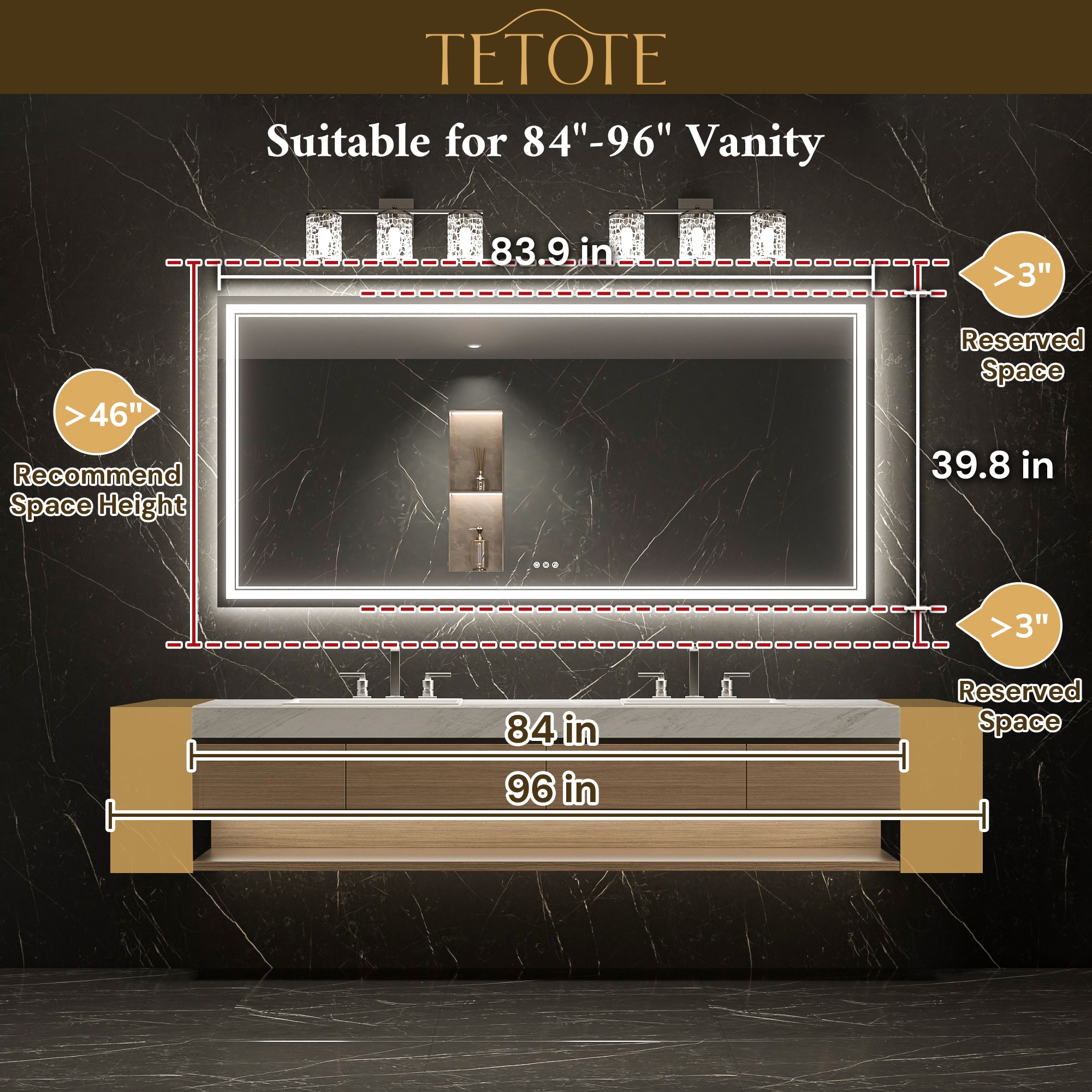 TETOTE LSC-TE-8440-B64 Framed-Bath-Mirrors - View #3
