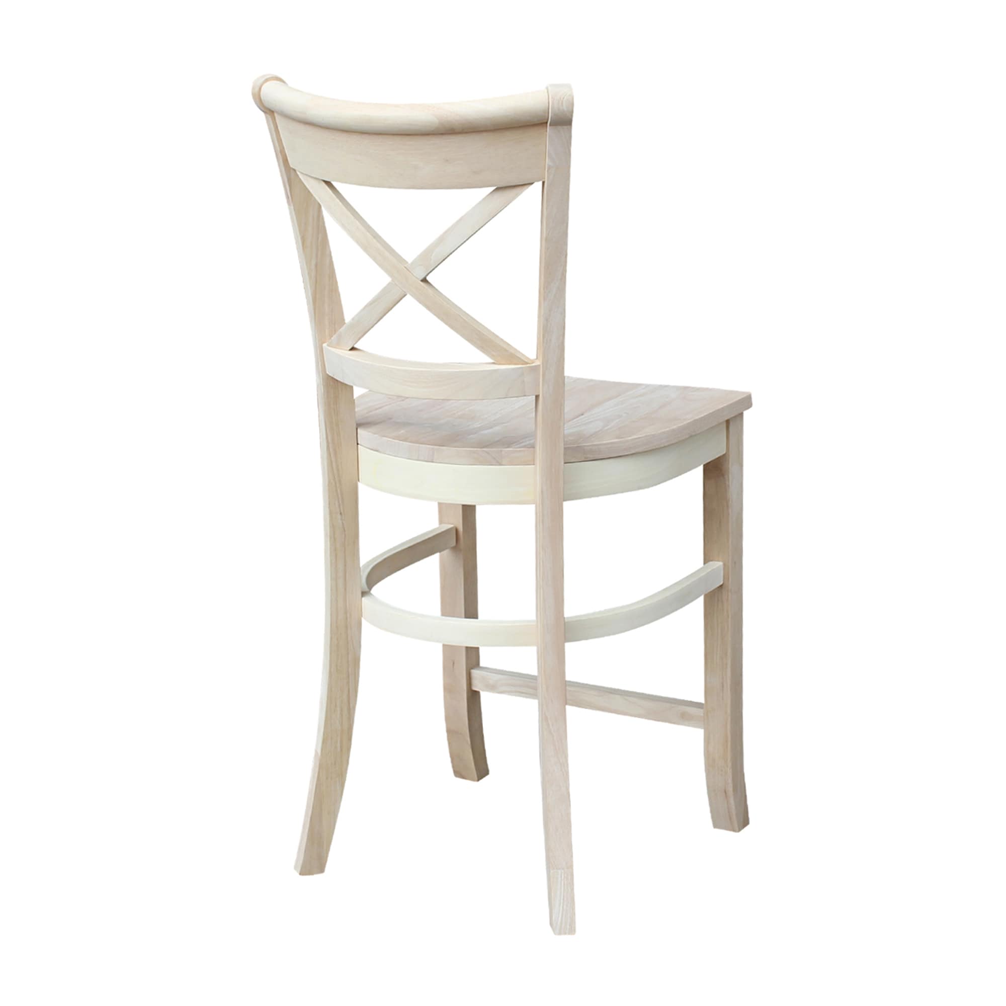 Charlotte 24" Traditional Parawood Counter Height Stool, Unfinished