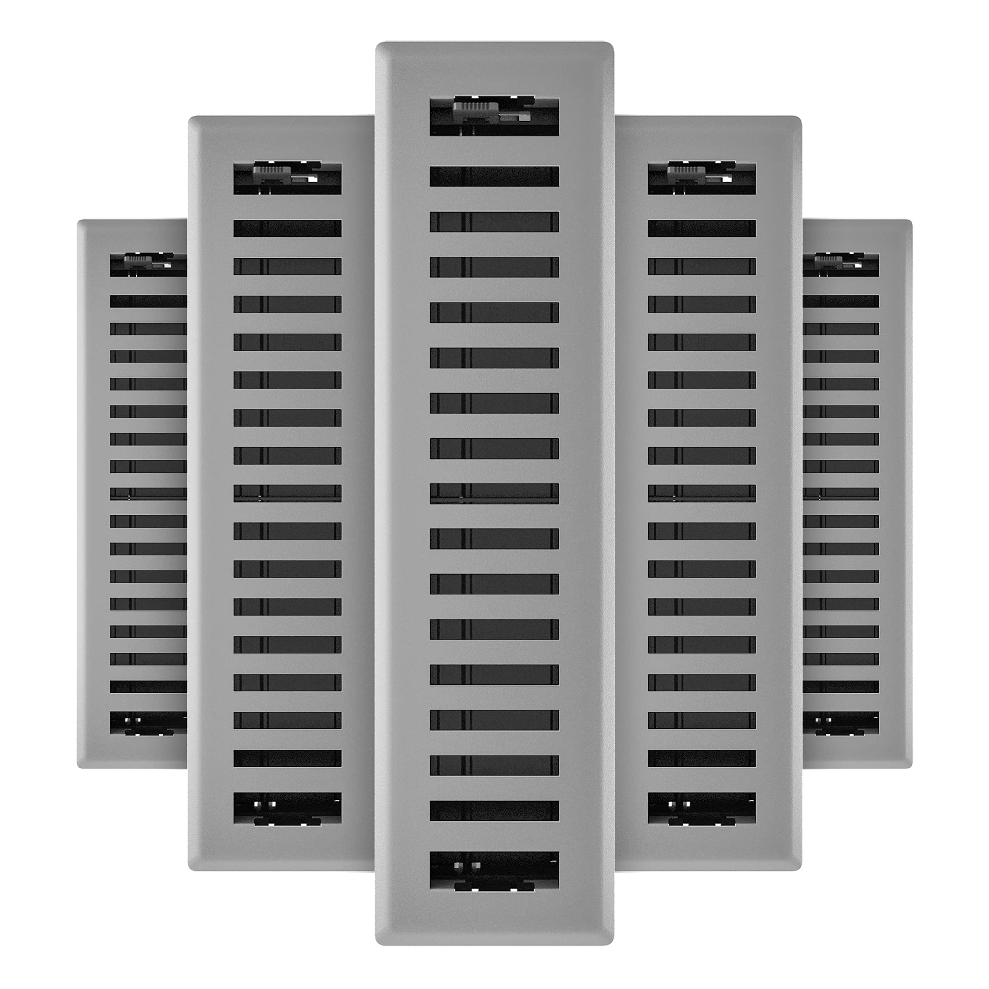 IMPERIAL  Montezuma Decorative Floor Register - 2.25 x 12-Inch- Grey Granite (5-Pack)