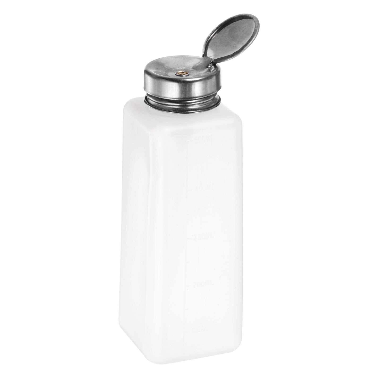 Harfington Solvent Alcohol Dispensers 500ml(16.9oz) Push Down Liquid Dispenser Pump Bottle with Sealing Stainless Steel Lid for Acetone Solution White