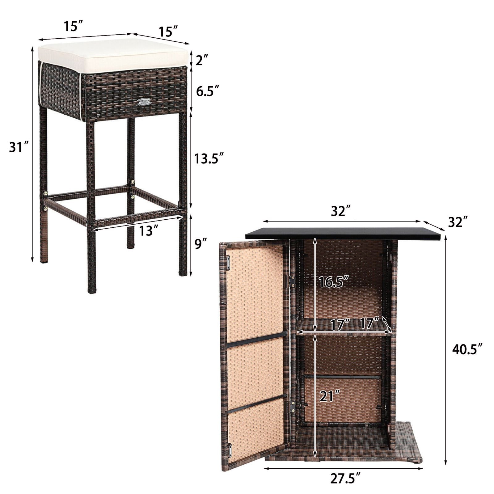 WELLFOR OUS68244WHA+ Patio-Dining-Sets - View #3