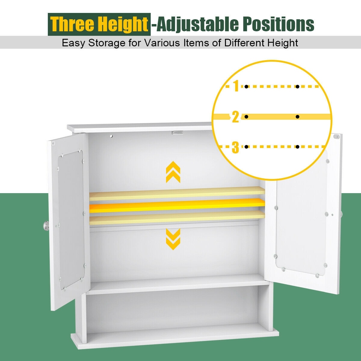 WELLFOR BA-HGY-7396WH Bathroom-Medicine-Cabinets - View #6