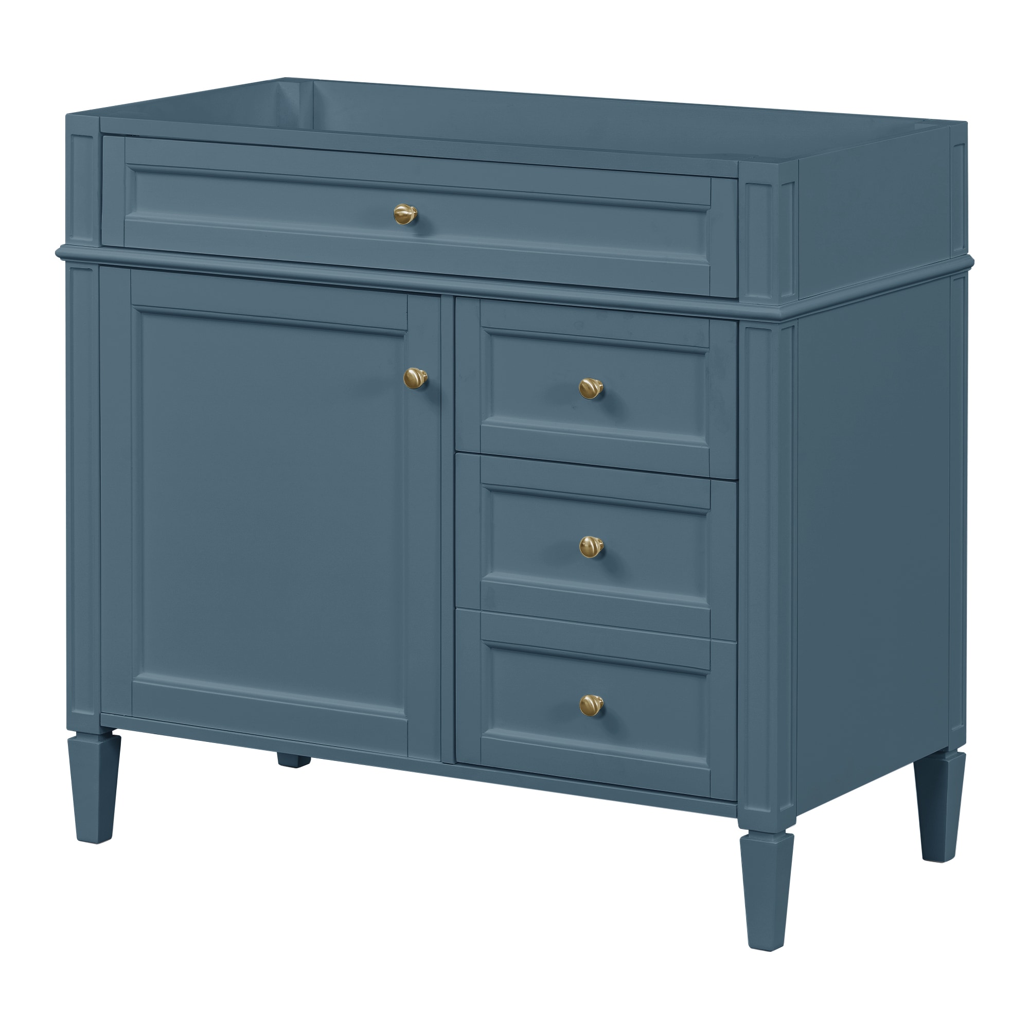 Trivework 36 Inch Bathroom Vanity without Top Sink Modern Bathroom Storage Cabinet with 2 Drawers and a Tip out Drawer Solid Wood Frame