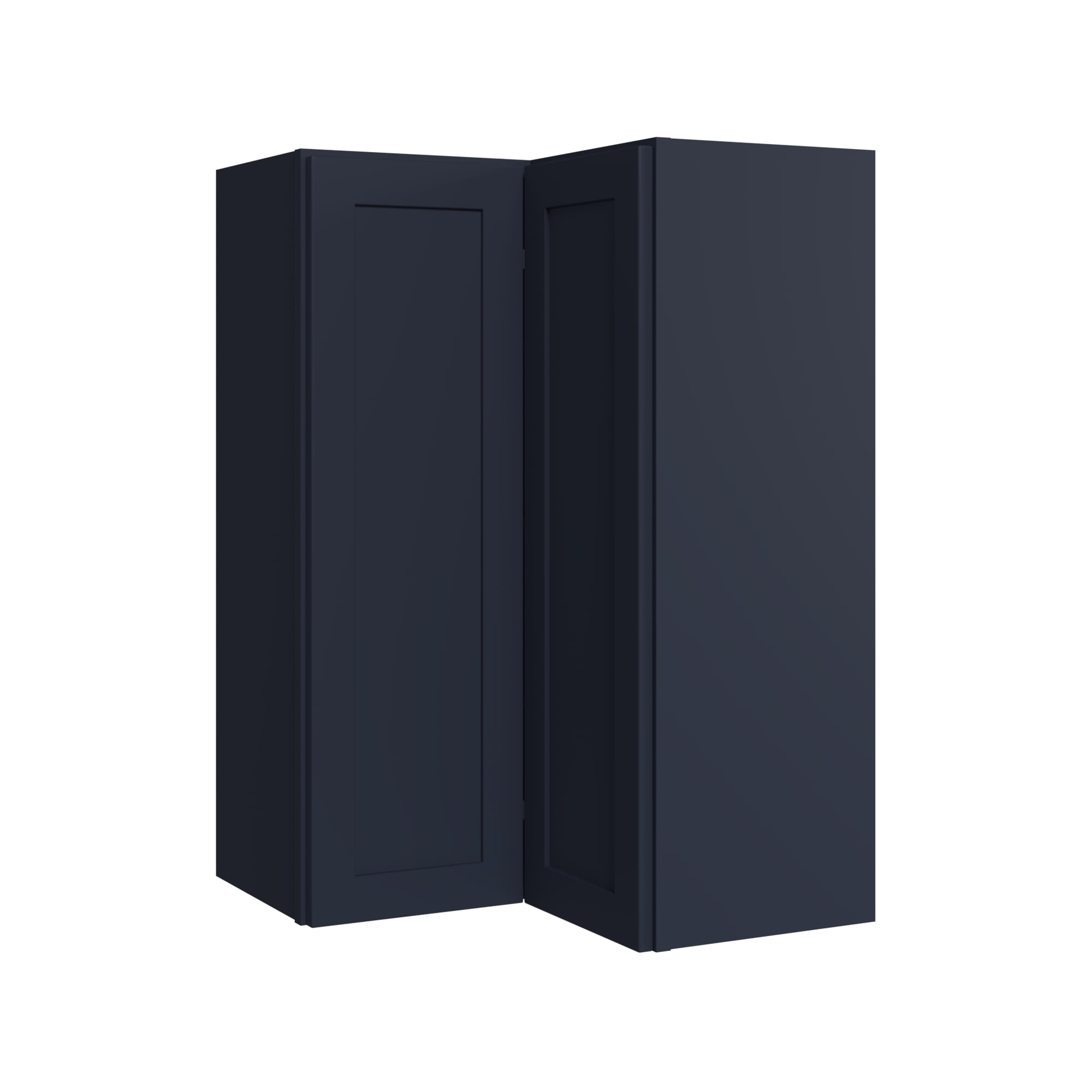 KraftMaid Momentum WEZR2436RG77 Deveron 24-in W x 36-in H x 12-in D Midnight L-shaped L-shaped Corner wall Fully assembled Plywood Cabinet (Recessed Panel Shaker)