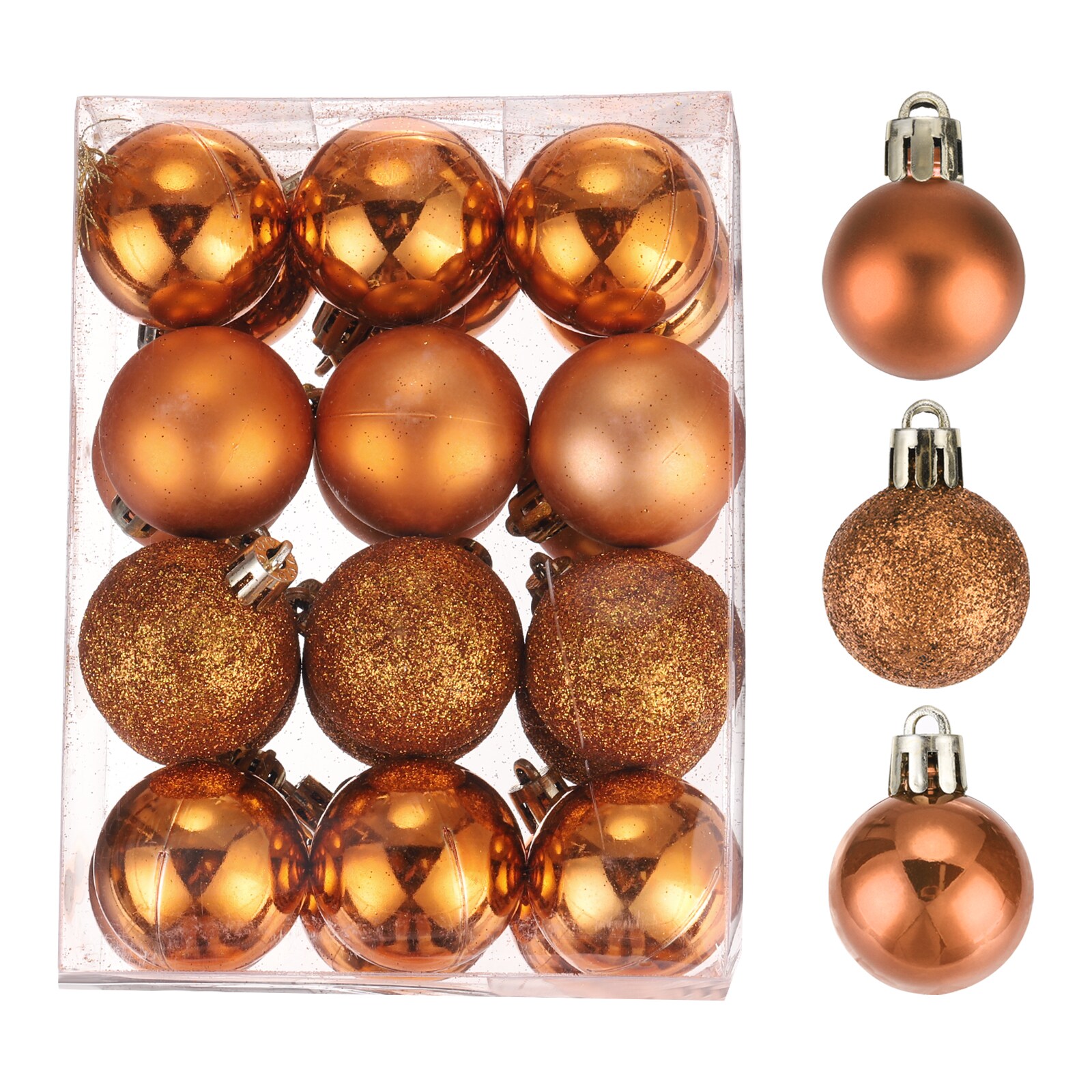 Unique Bargains - Christmas Ball Ornaments Christmas Tree Decorations Balls Orange 1.6 Inch/4CM f...