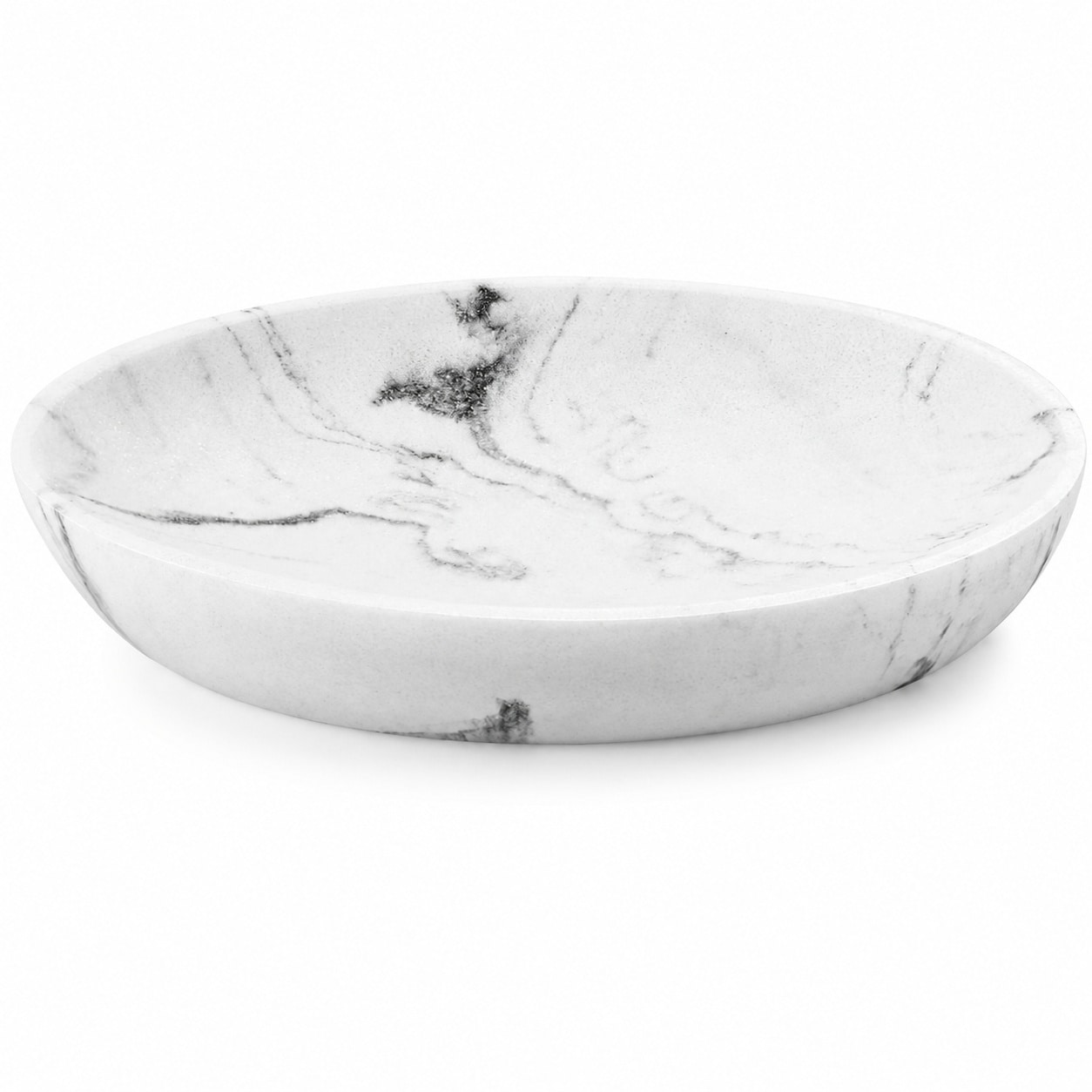 Aoibox  Resin Soap Dish Tray Marble Pattern Oval Soap Holder Gravel White Water Resistant for Bathroom Vanity Shower Kitchen Sink Countertop