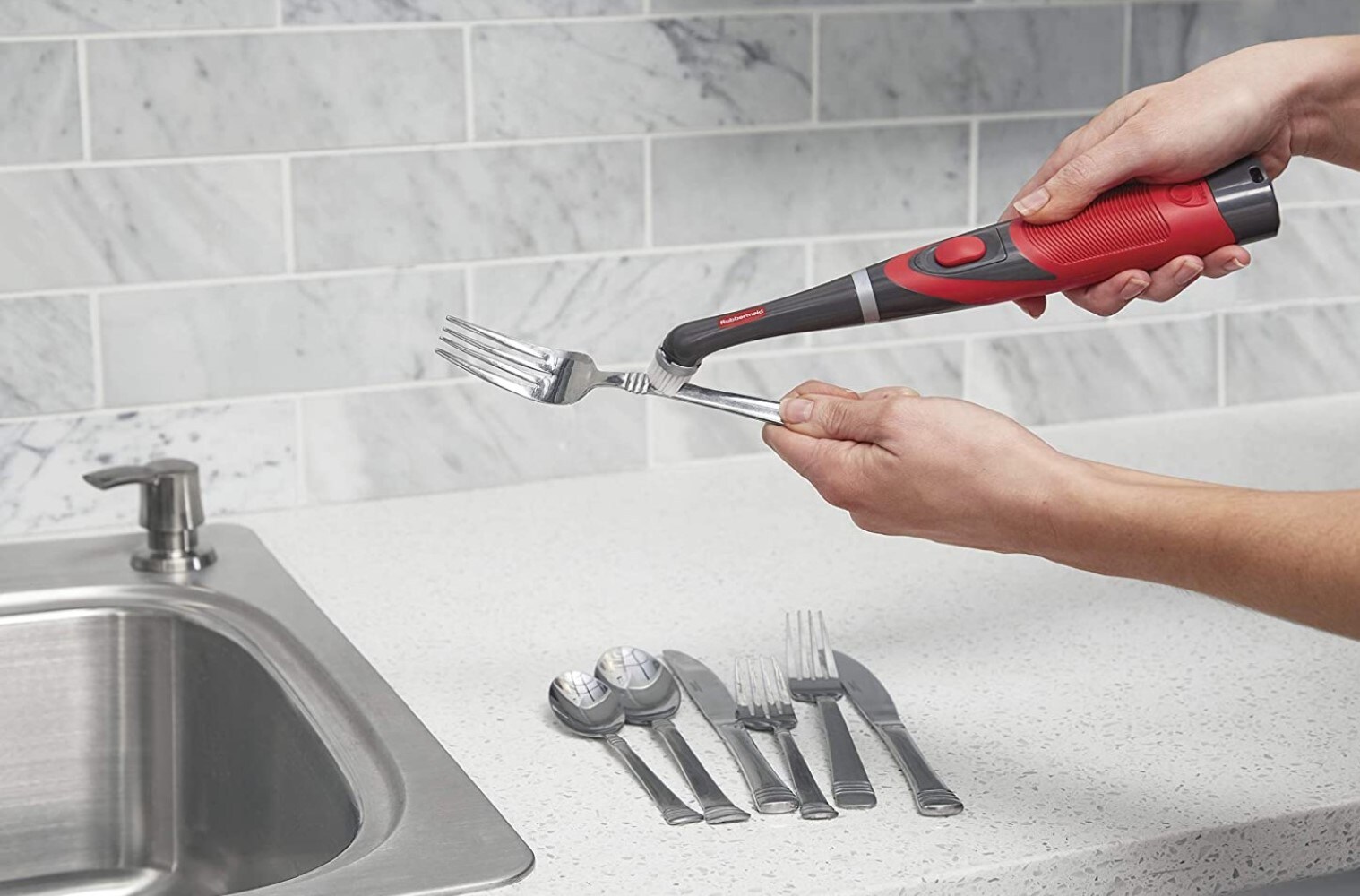 Rubbermaid Poly Fiber Soft Tile and Grout Brush in the Power