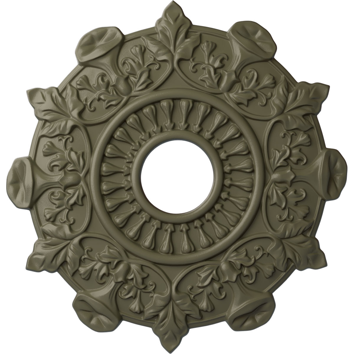 Ekena Millwork CM17PRSSF Preston 17.5-in W x 17.5-in L Painted Spartan Stone Polyurethane Whole Ceiling Medallion