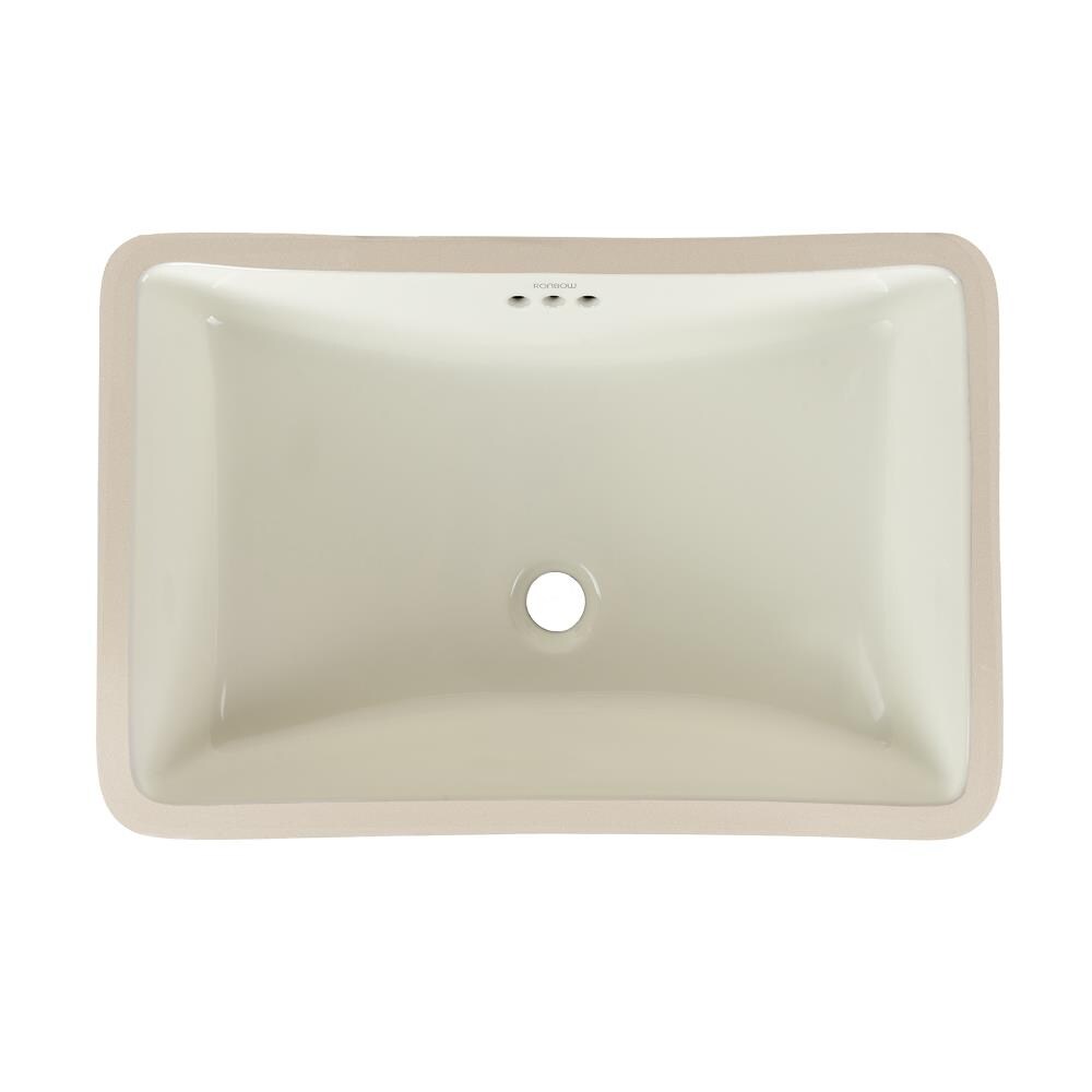Ronbow 200532-BI Biscuit Ceramic Undermount Rectangular Transitional Bathroom Sink (18.58-in x 18.58-in)