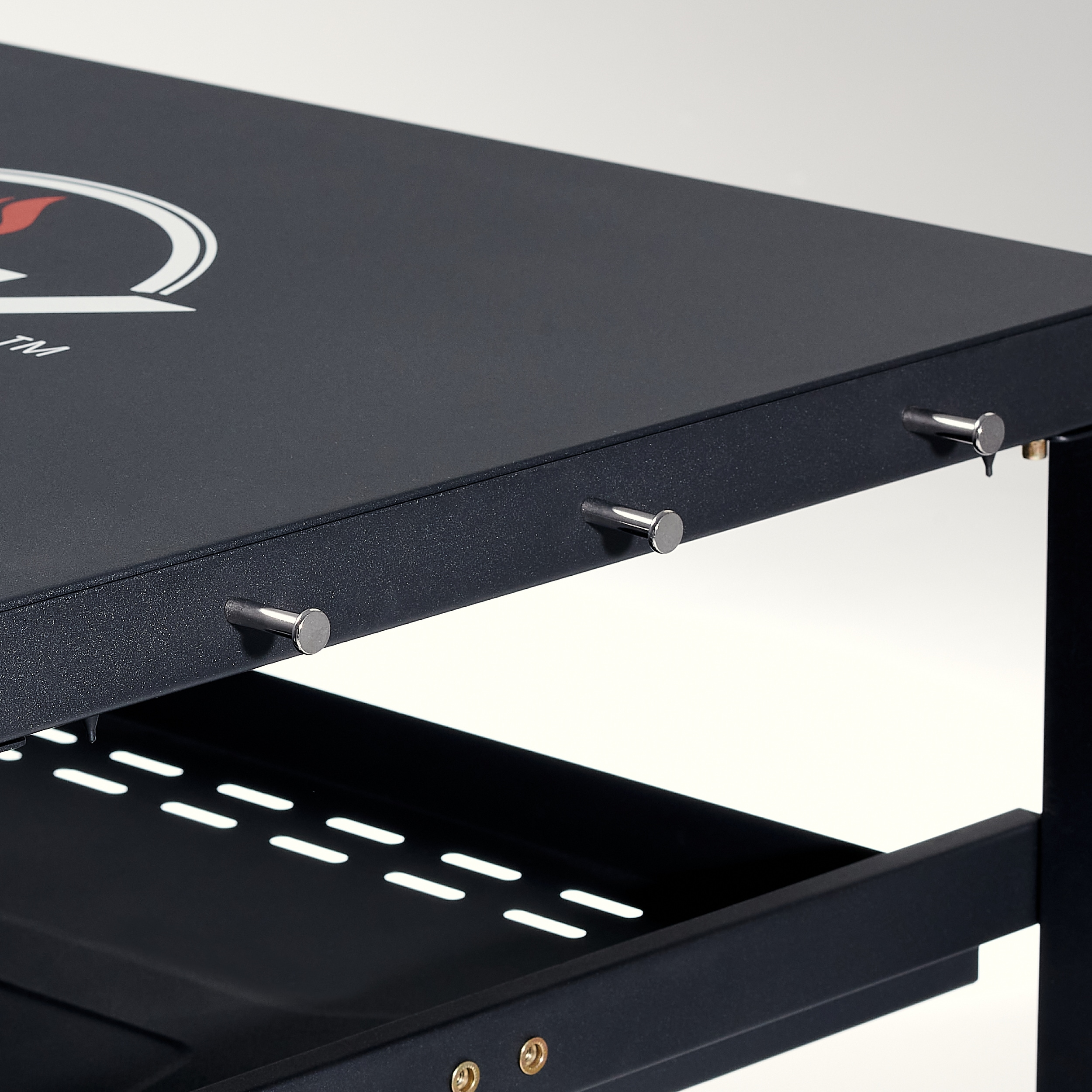 NUUK Heavy Duty Black Steel Rolling Pizza Oven Table