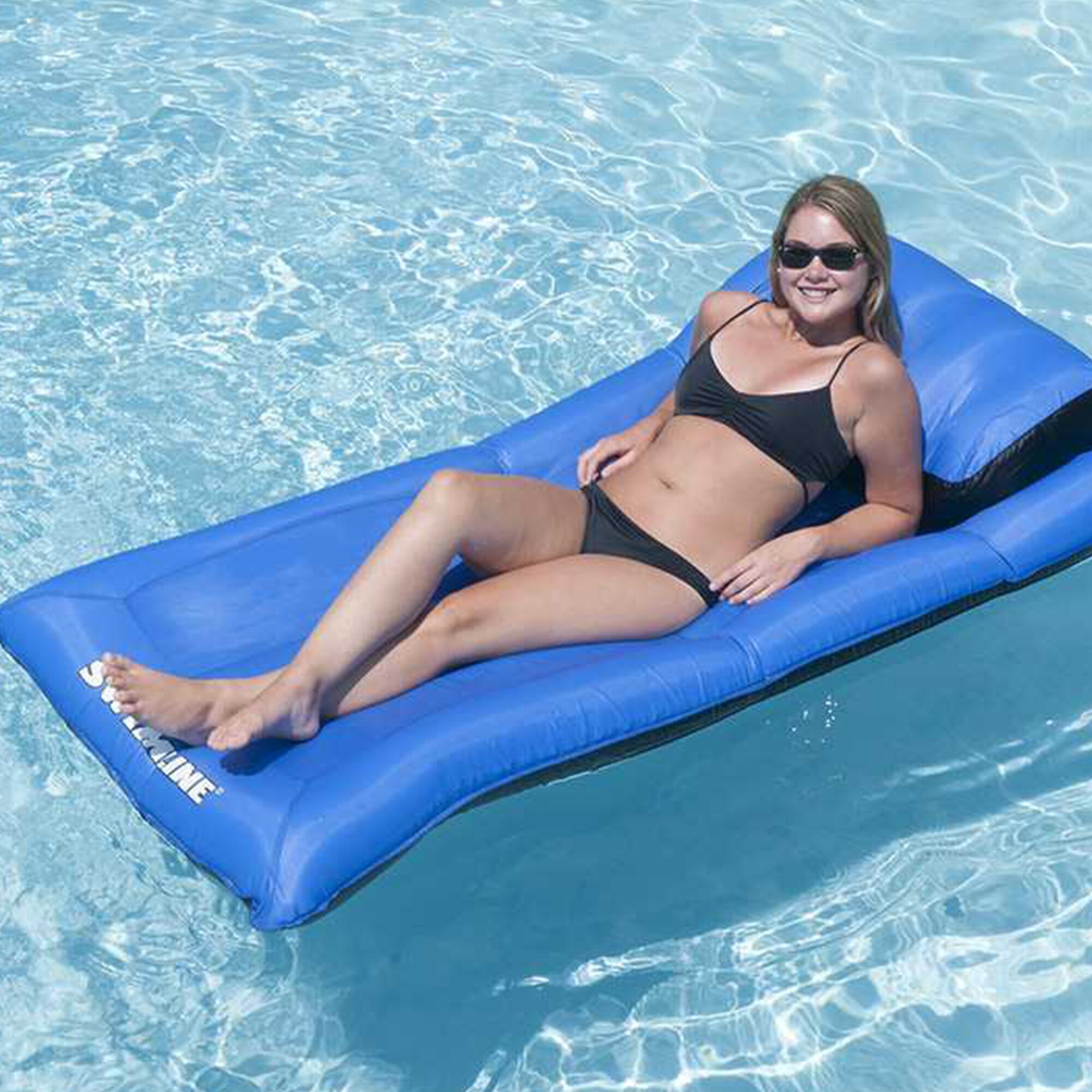 Swimline 72-in x 48-in 1-Seat Blue Inflatable Lounger 3-Pack in