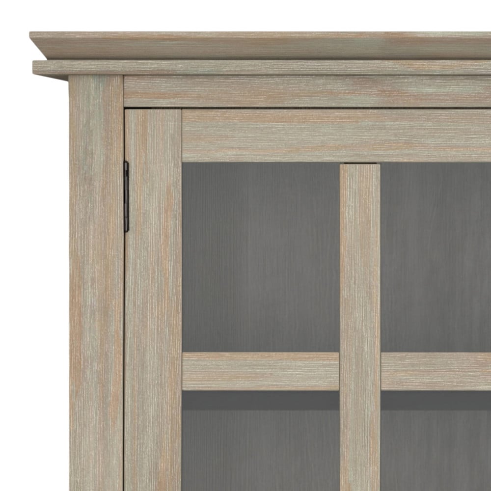 Distressed Grey Solid Wood 2-Door Accent Cabinet with Adjustable Shelves