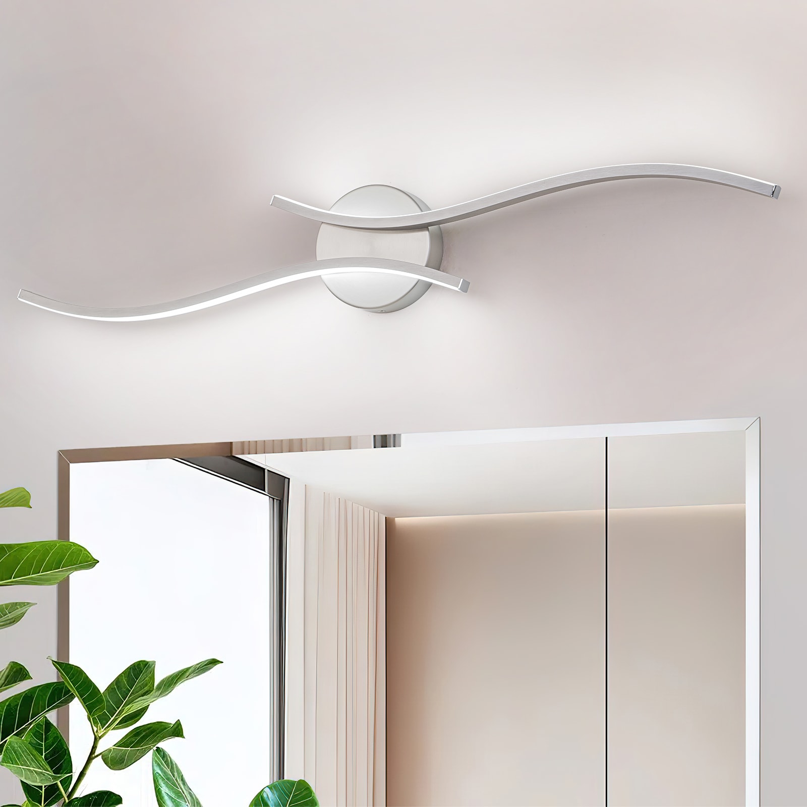 EDISLIVE Y81010000065388 31.5-in 2 -Light Brushed Nickel Integrated LED Modern/contemporary Vanity light