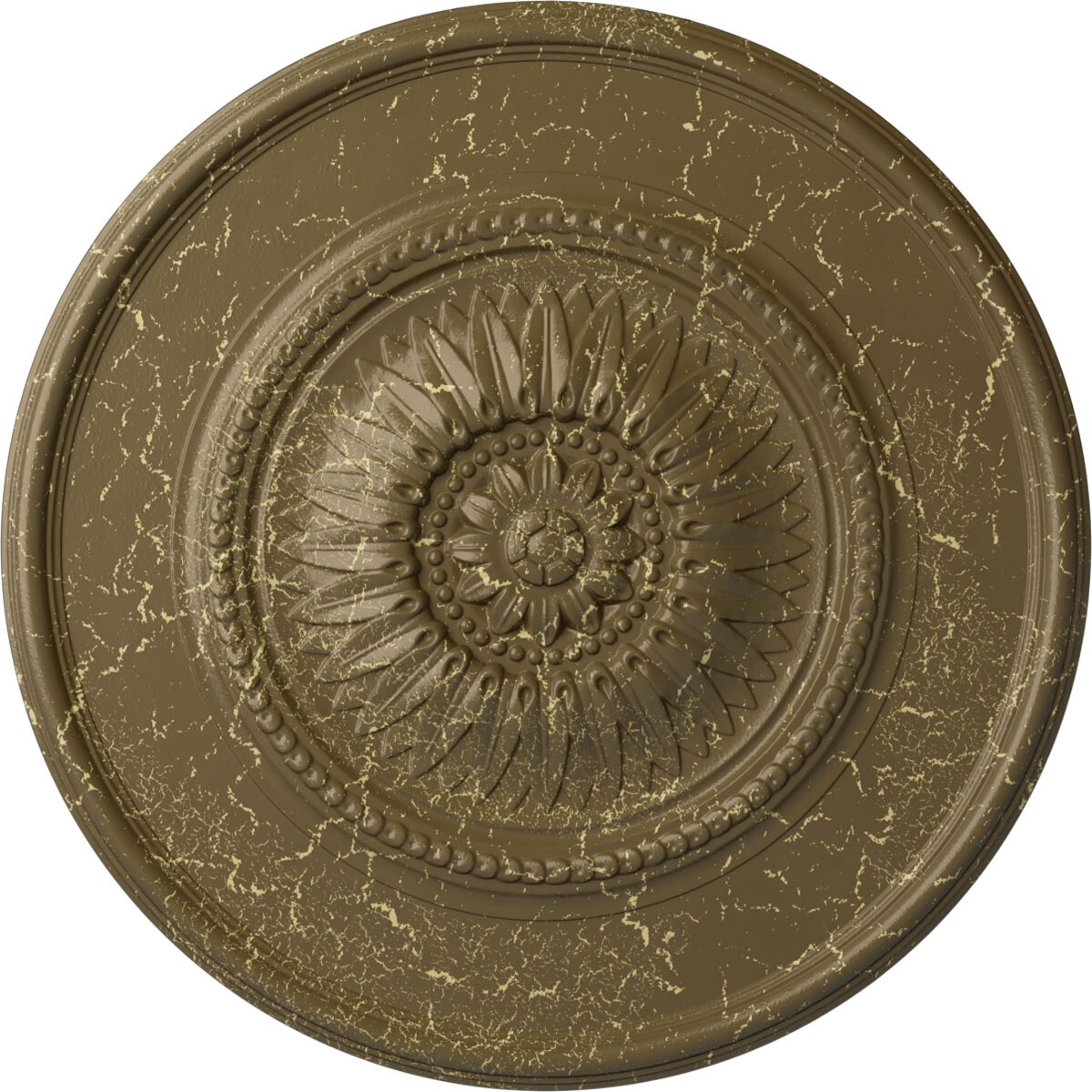 Ekena Millwork CM29WGMMC Wigan 29.75-in W x 29.75-in L Painted Mississippi Mud Crackle Polyurethane Whole Ceiling Medallion