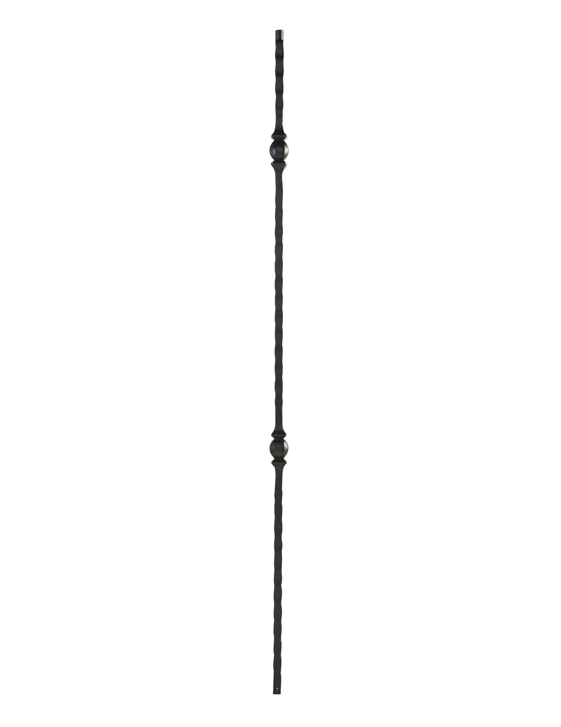 Crown Heritage 4581062FB44 44-in x 1.375-in Satin Black Wrought Iron Pin Top Double Knuckle Stair Baluster