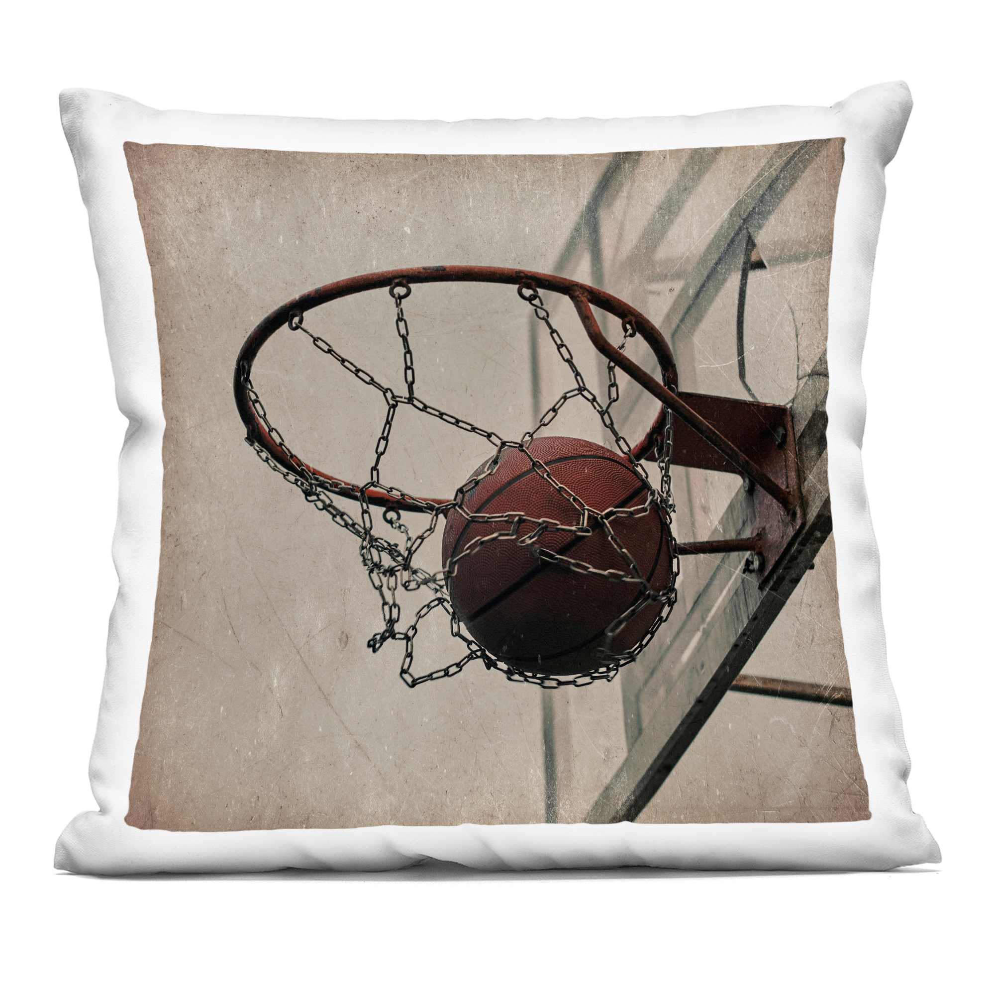 Stupell Industries PLQ-874-SQW-18X18 Be The Ball Basketball Decorative Printed Throw Pillow design by Kim Allen 18 x 7 x 18