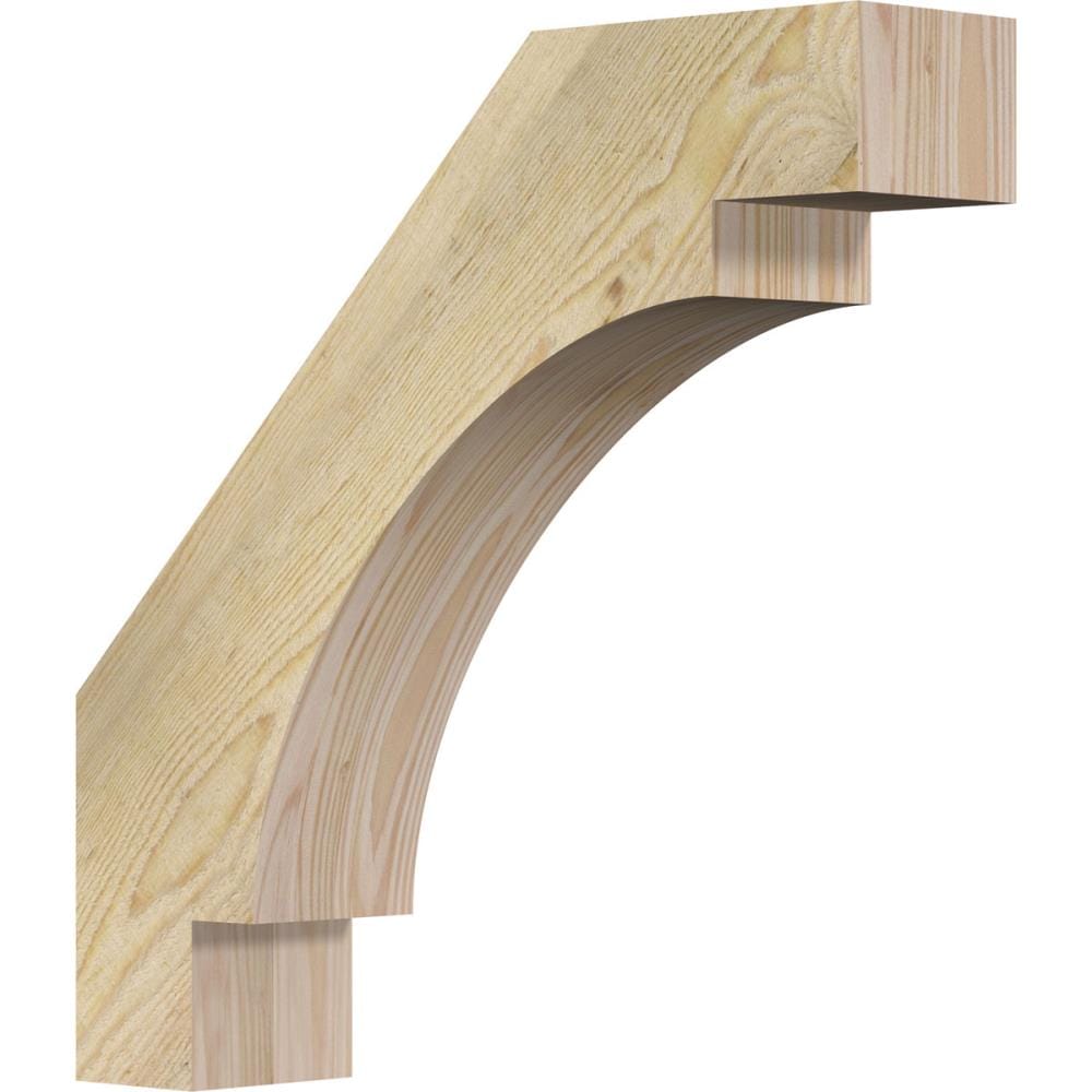 Ekena Millwork BRC04X18X18MRC00RDF 4-in x 18-in x 18-in Douglas Fir Unfinished Wood Merced Rough Sawn Knee Brace