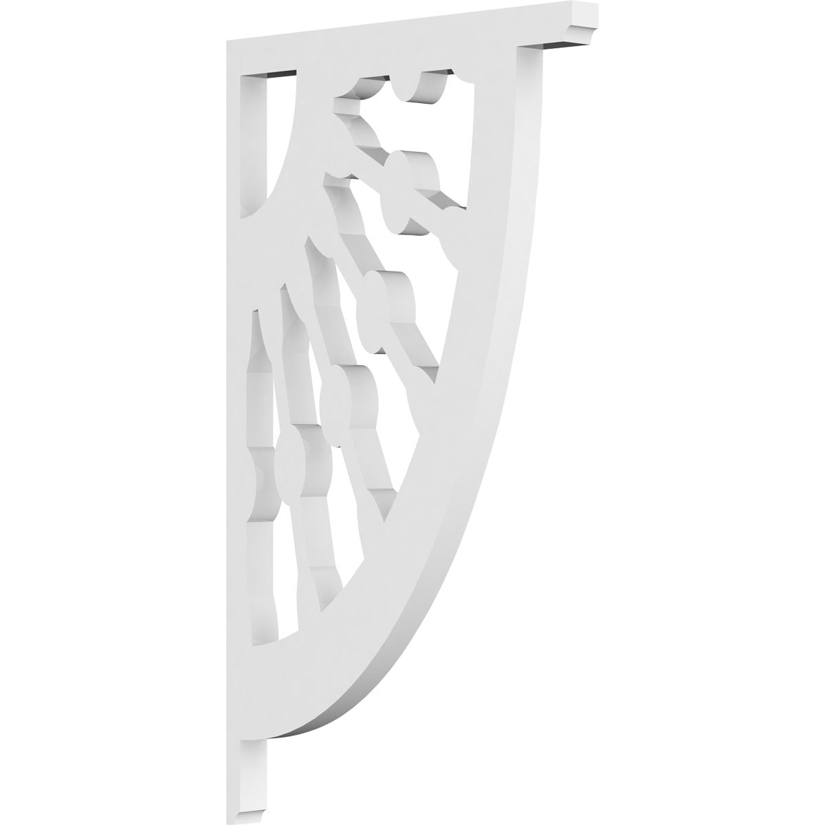 Ekena Millwork BKTP01X07X13CW Classic Wagon Wheel 5/8-in x 7-1/2-in x 13-in Off-white PVC Standard bracket