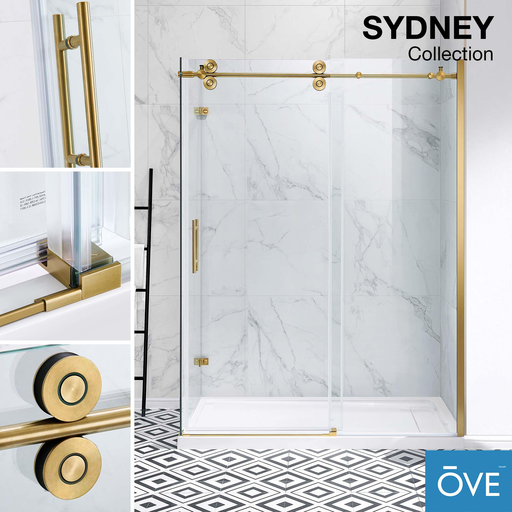 OVE Decors 15SKA-SYDN60-GLD Alcove-Shower-Kit - View #12