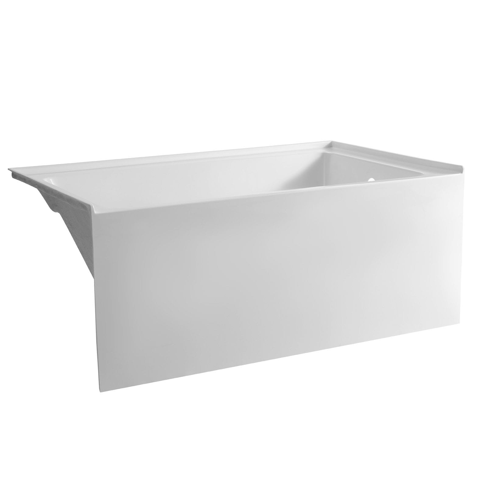 VEVOR Alcove Bathtub 48in x 30in Contemporary Alcove Acrylic Bathtub Soaking Bath Tub with Right Hand Drain and Overflow Hole Large Rectangular Deep Soak Tub for Bathroom with Integral Flange White