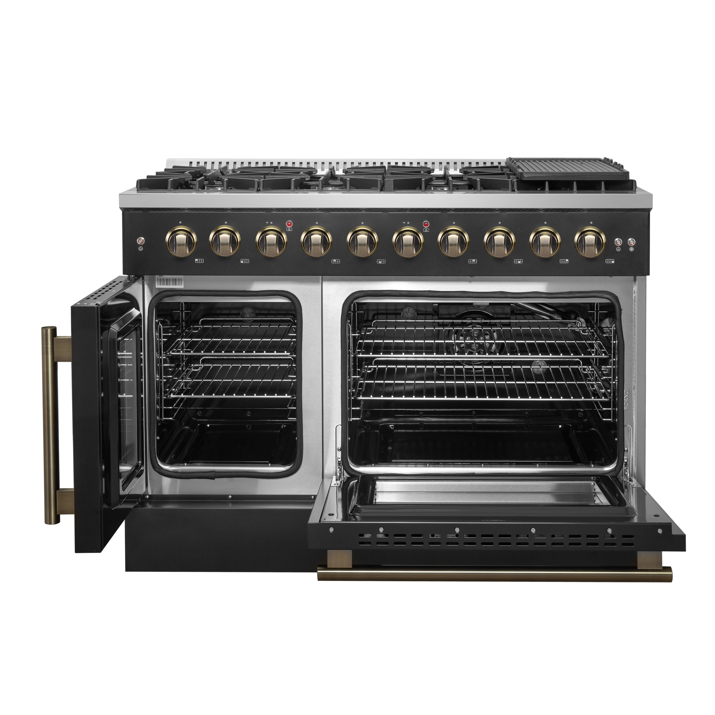 FORNO FFSGS6444-48BLK Double-Oven-Gas-Ranges - View #9