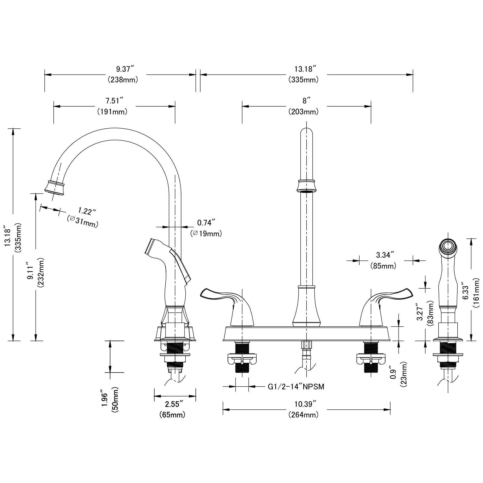 Clihome DG-KF06CP Kitchen-Faucets - View #7