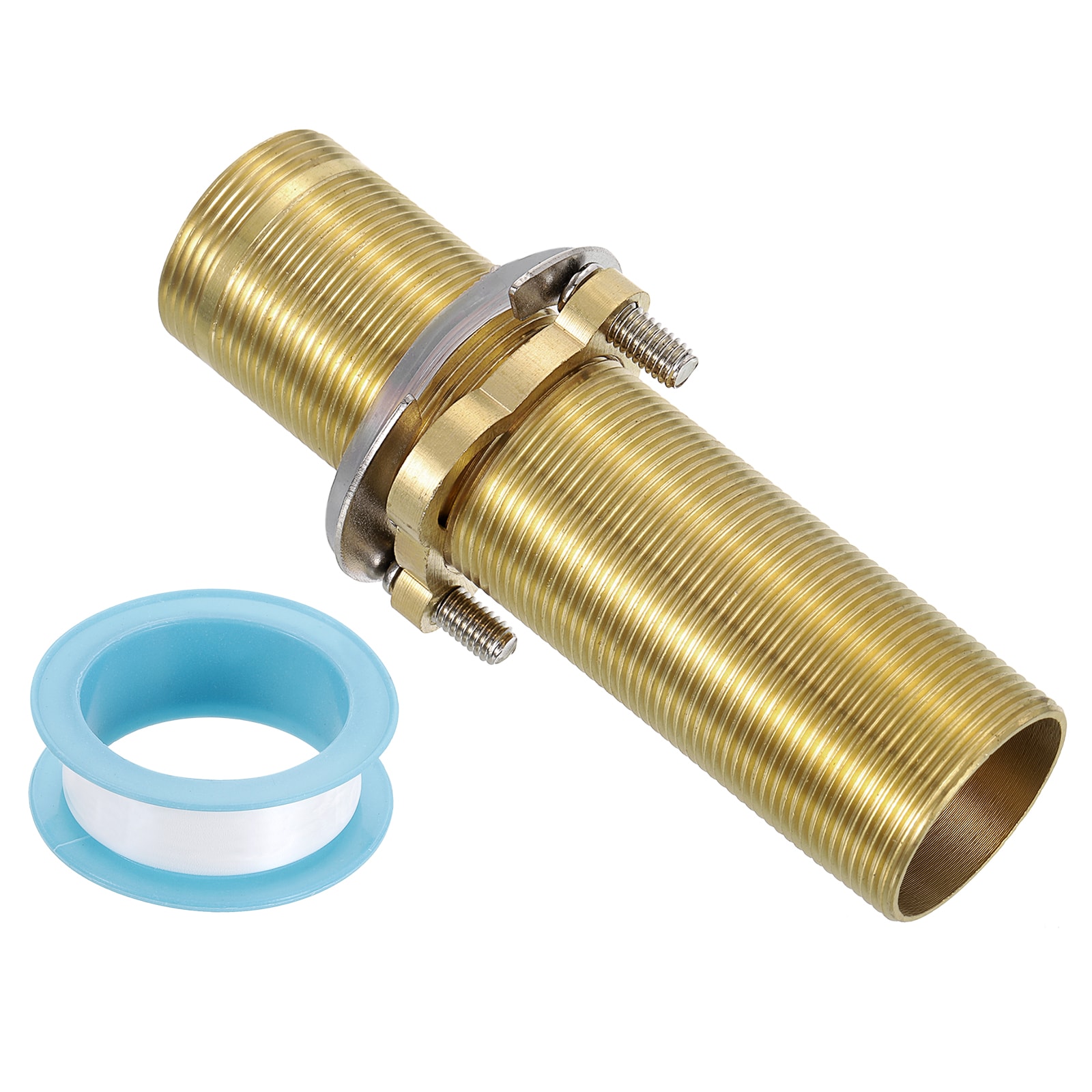 Unique Bargains - Faucet Mount Extension Shank 5inchx 1.25inch Brass Pipe Faucet Extension Nipple...