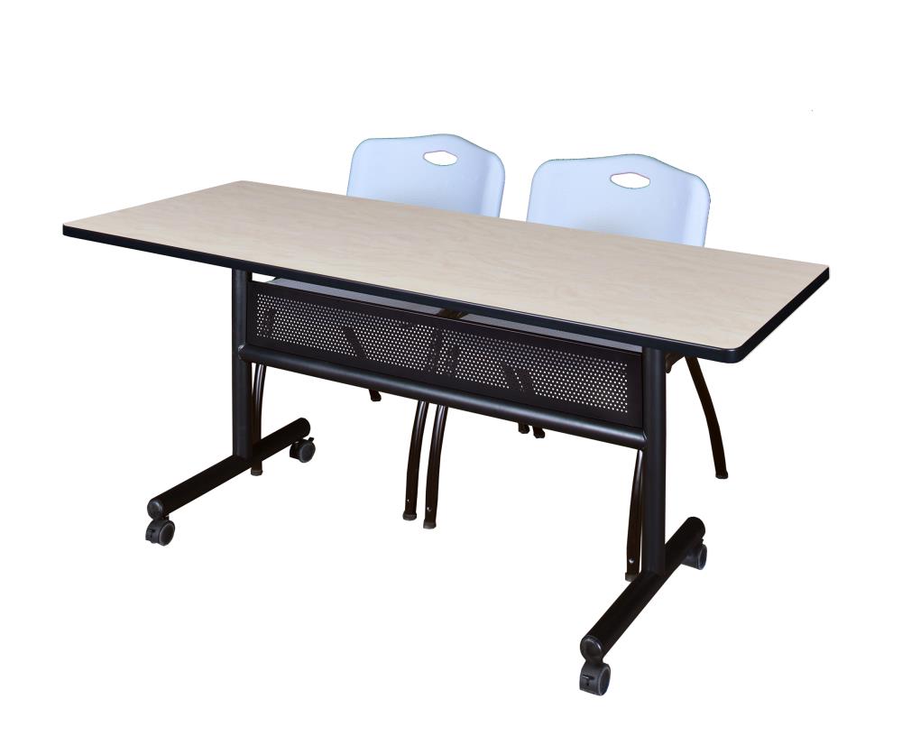 Regency MKFTM6024PL47GY Training Off-white 4-Person Training Table (60-in W x 29-in H)