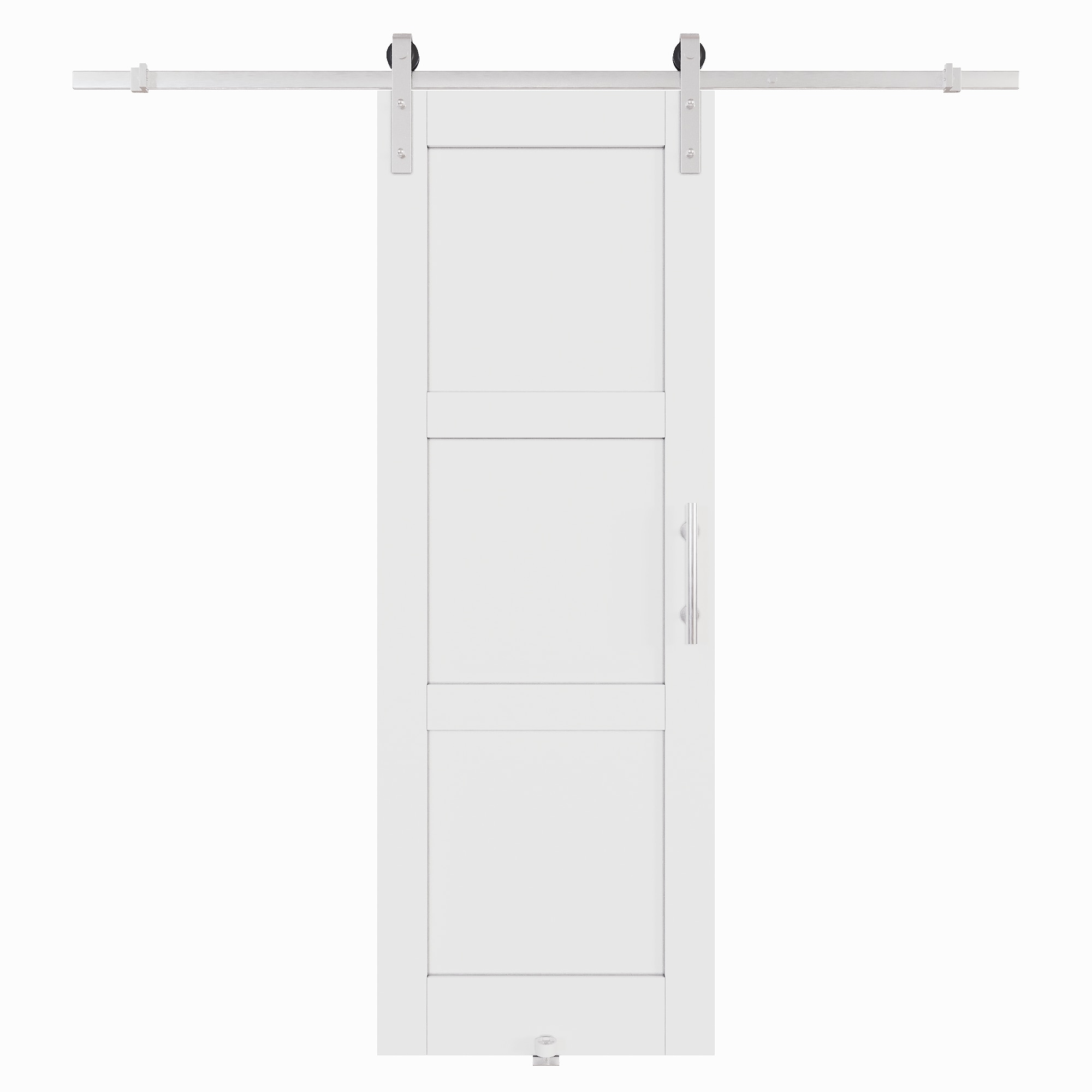 JUJUBON IN-BDN3-28 28-in x 80-in White Square MDF Solid core Single Barn Door (Hardware Included)