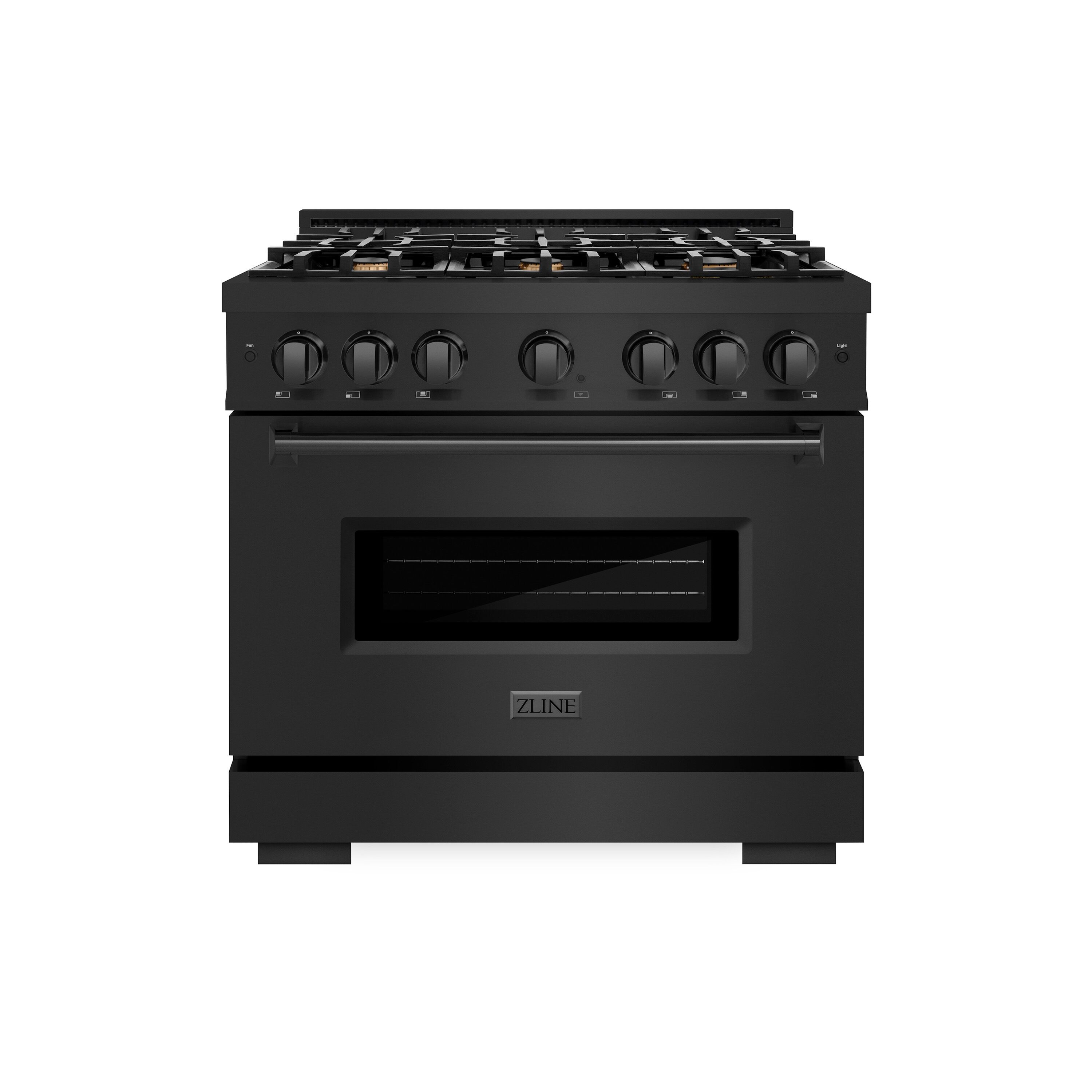 ZLINE KITCHEN & BATH CDRB-BR-36 Classic 36-in Standard 6 burners Convection Oven Freestanding Dual Fuel Range ( Black Stainless Steel w/Brass Burners )
