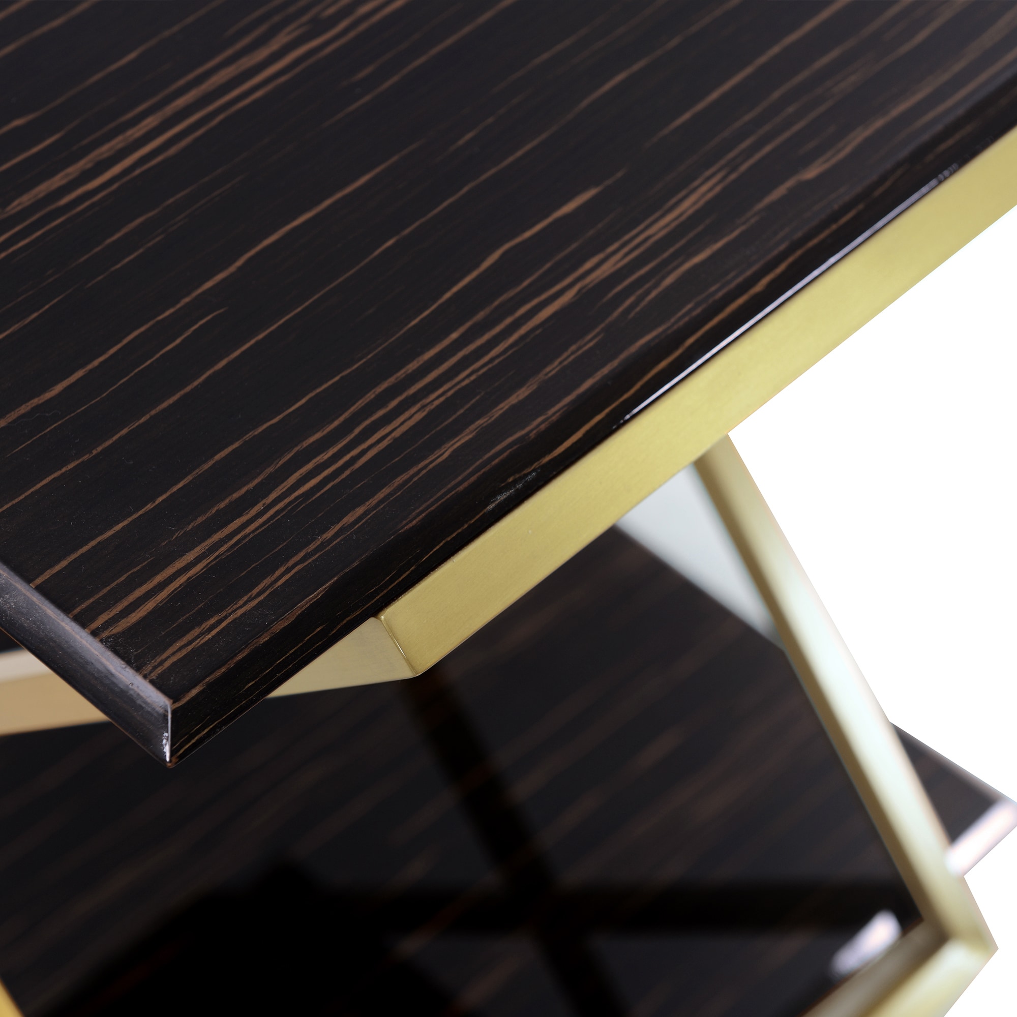 Westlake 22" Dark Brown Wood and Gold Metal Square End Table