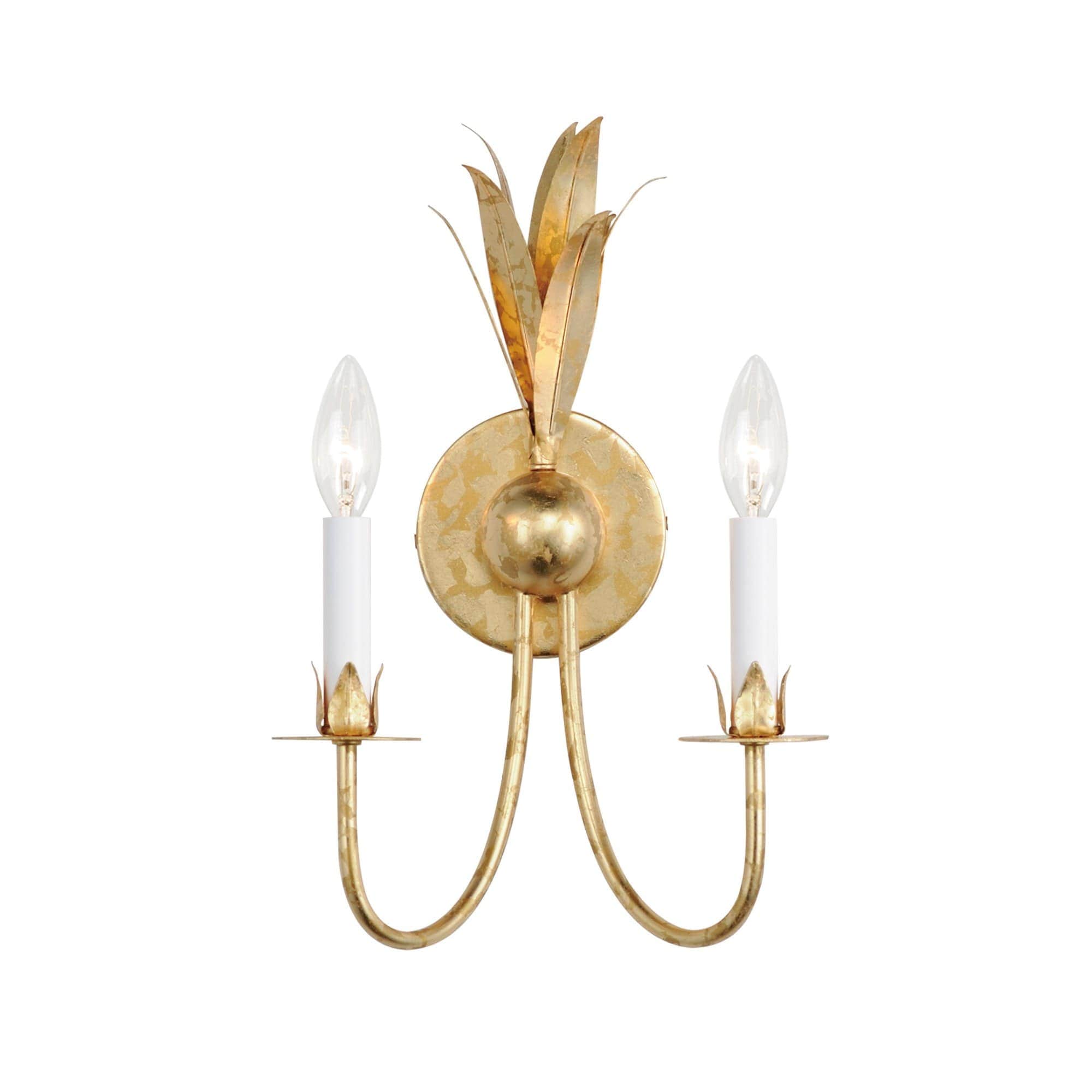Maxim Lighting A-MX-2882GL Paloma 2-Light Nature Inspired / Traditional Gold Leaf Incandescent Wall Sconce