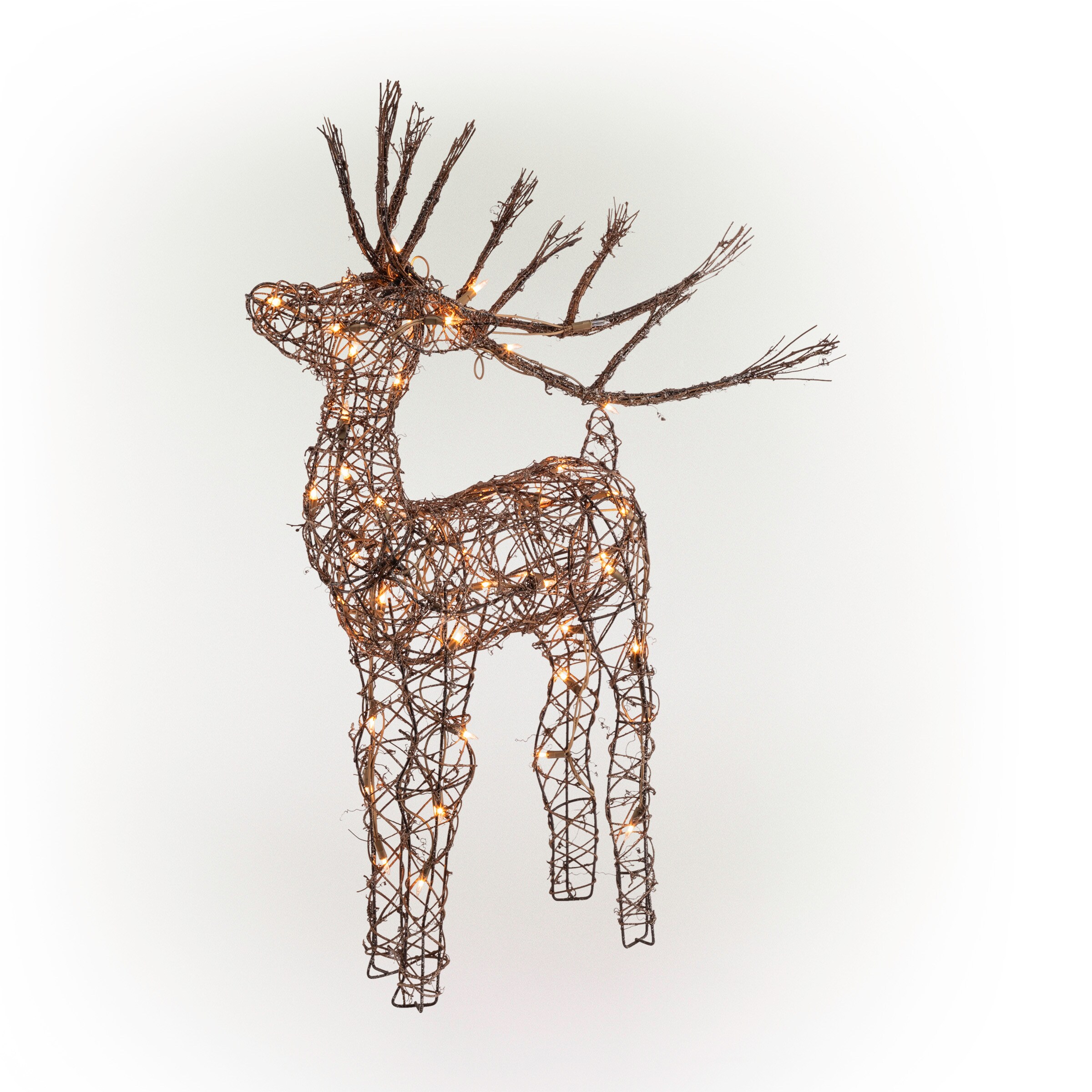 Alpine Corporation 35-in Reindeer Free Standing Decoration with White ...