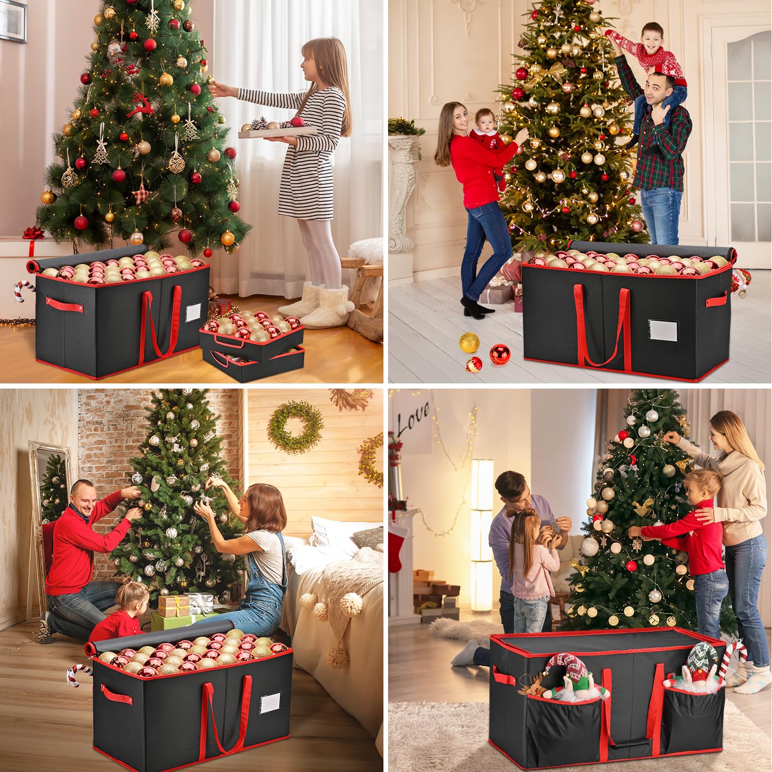 KIWDZFU Christmas Ornament Storage Box Fits 128 Three Inch Balls