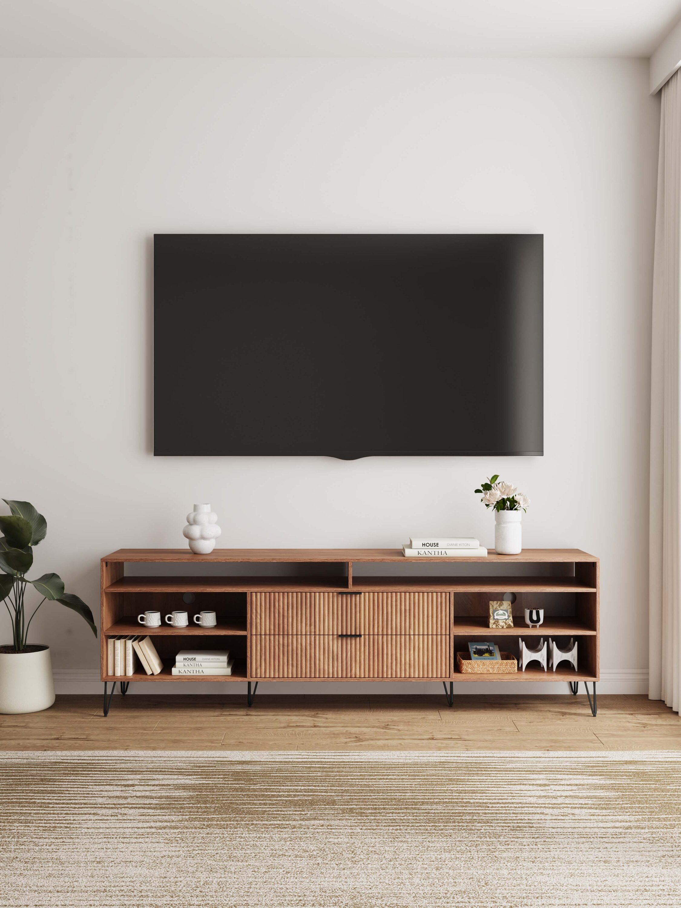 Manhattan Comfort TV002-GB Modern/Contemporary Golden Brown TV stand ( Accommodates TVs up to 80-in )