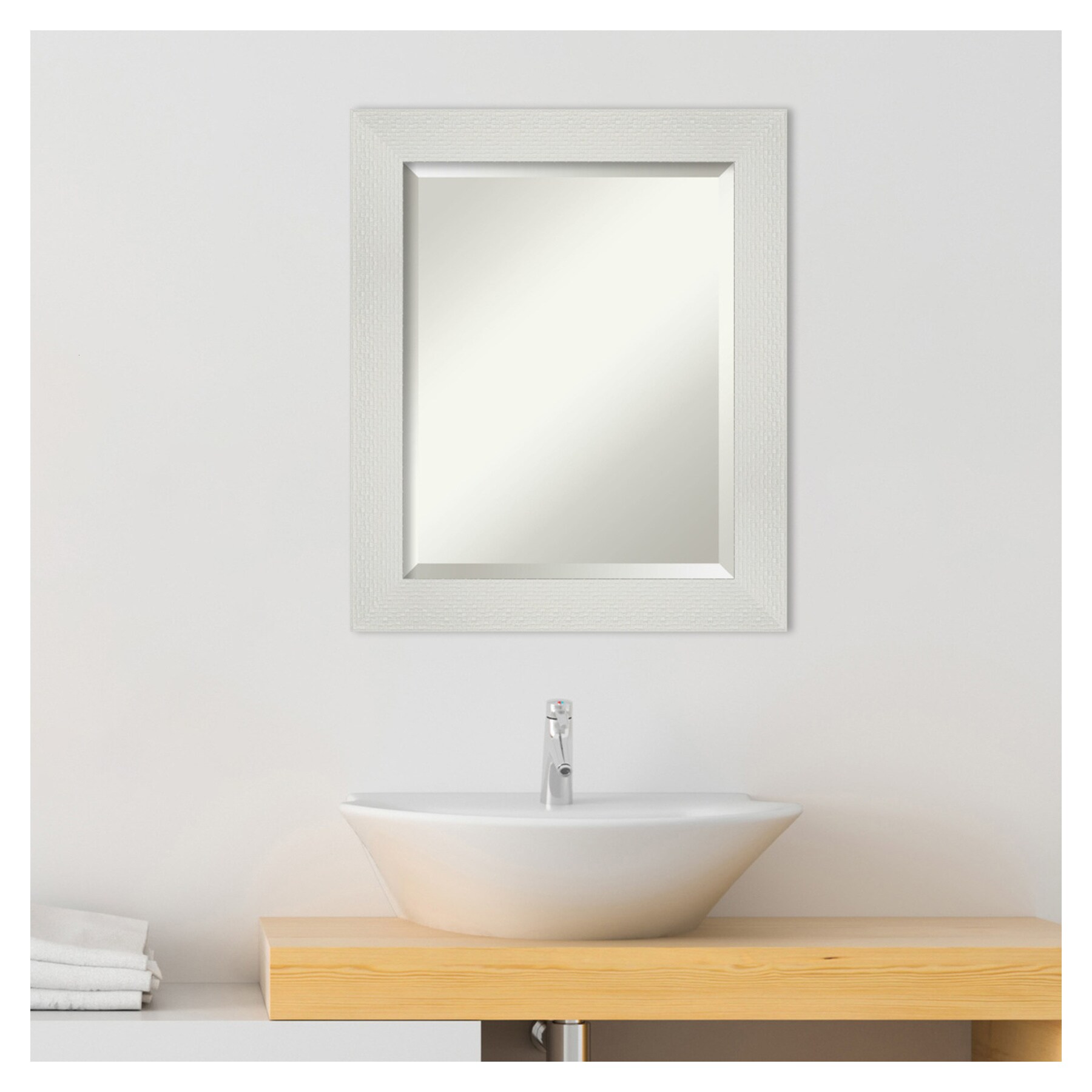 Amanti Art Mosaic White Frame 20.25-in x 24.25-in Bathroom Vanity ...