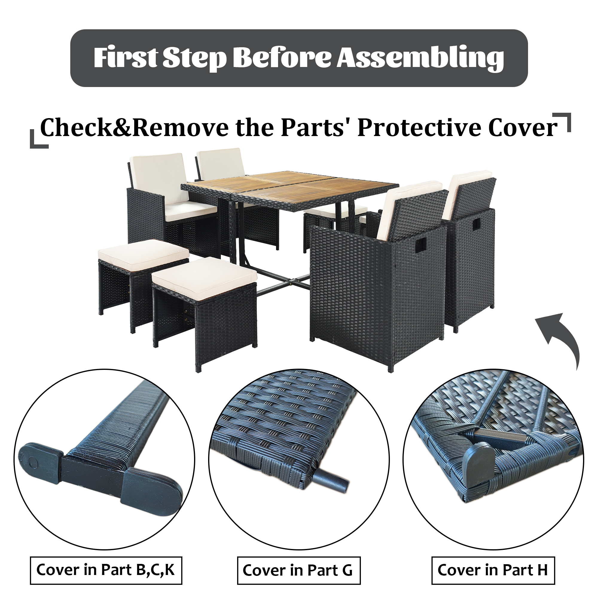 Nestfair AUTO1247A Patio-Dining-Sets - View #5