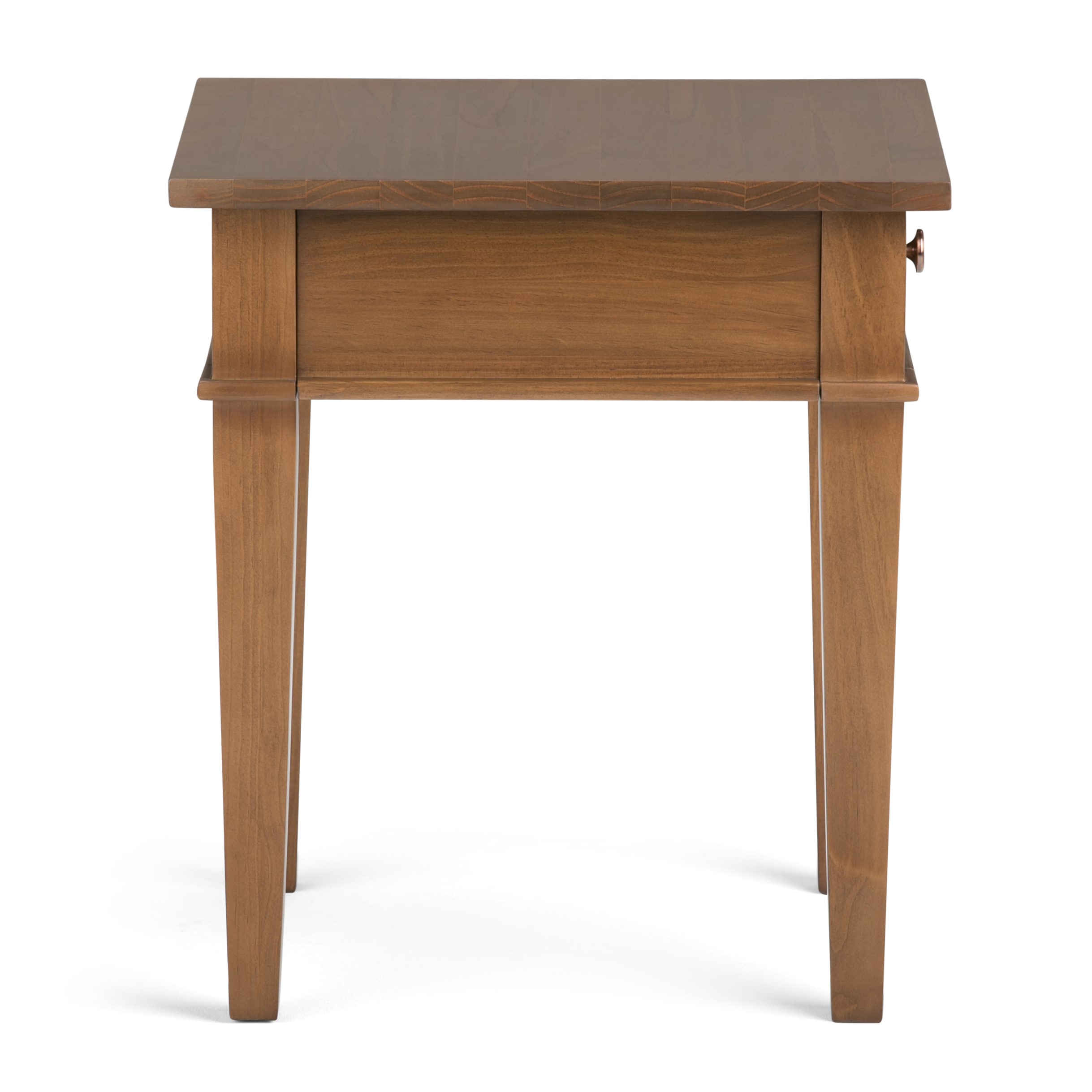 Carlton Medium Saddle Brown Solid Wood End Table with Storage