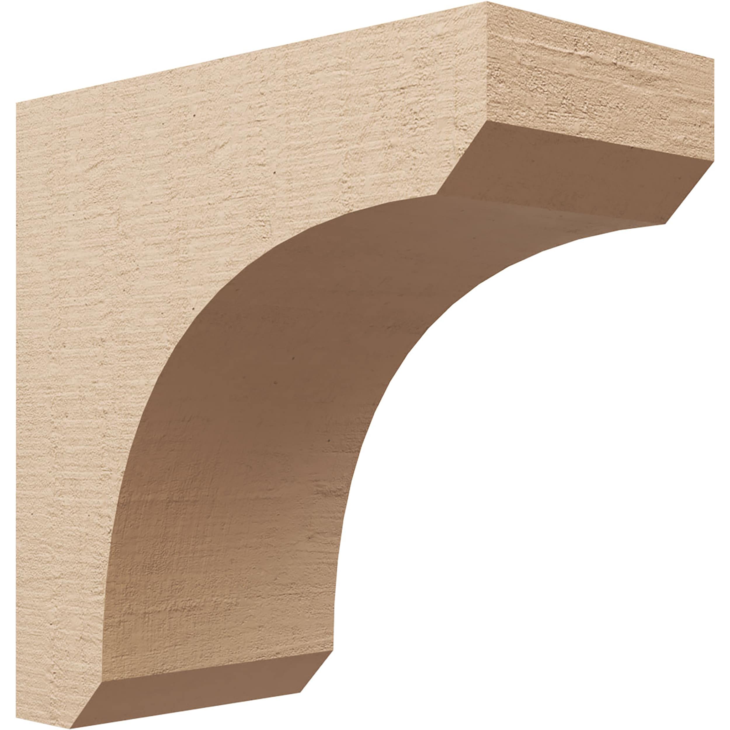 Ekena Millwork CORU09X18X18LGYRCPR 9-in x 18-in x 18-in Rough Cedar Woodgrain TimberThane Primed Urethane Paintable/Stainable Corbel
